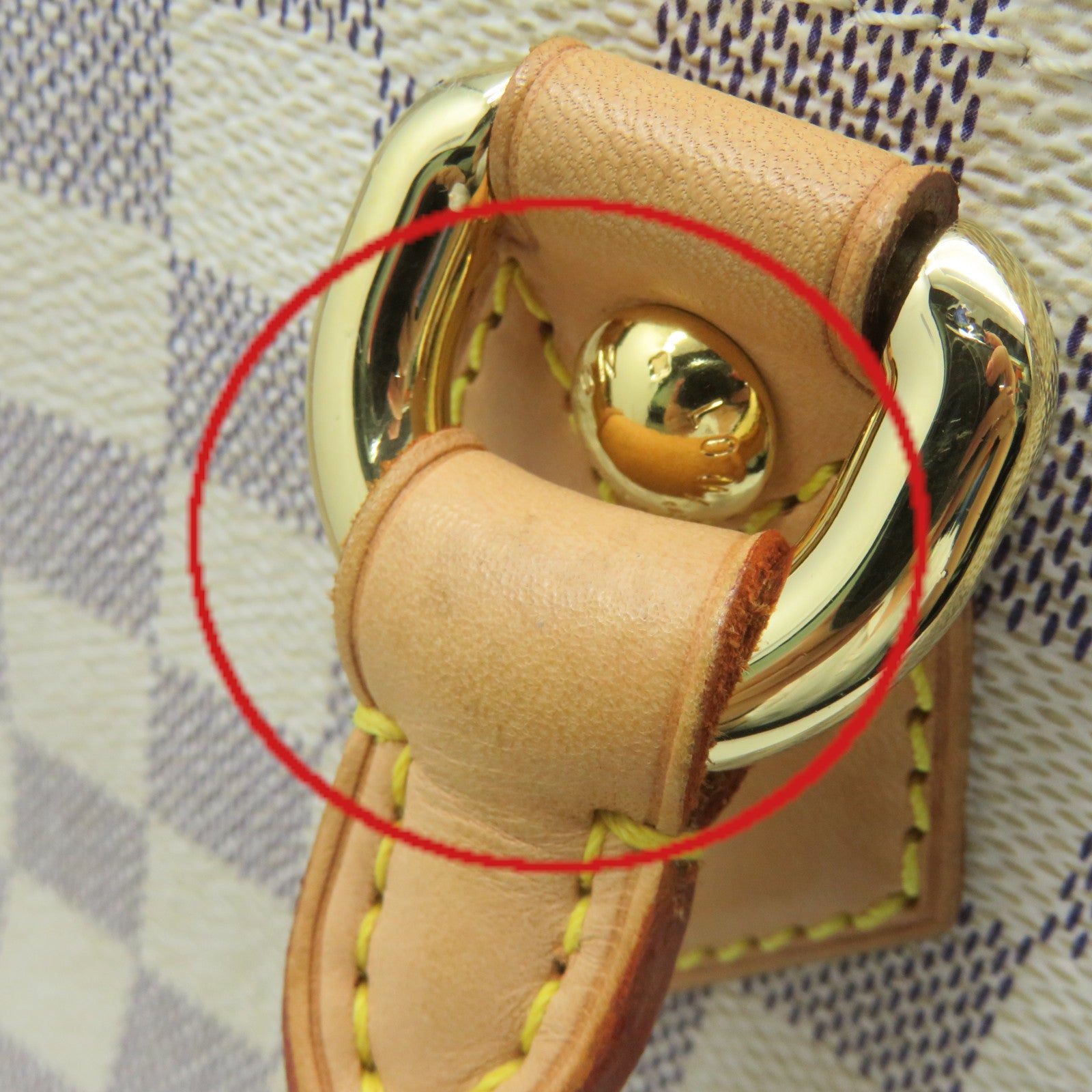 LOUIS VUITTON Damier Azur Saleya PM Hand Bag off-white