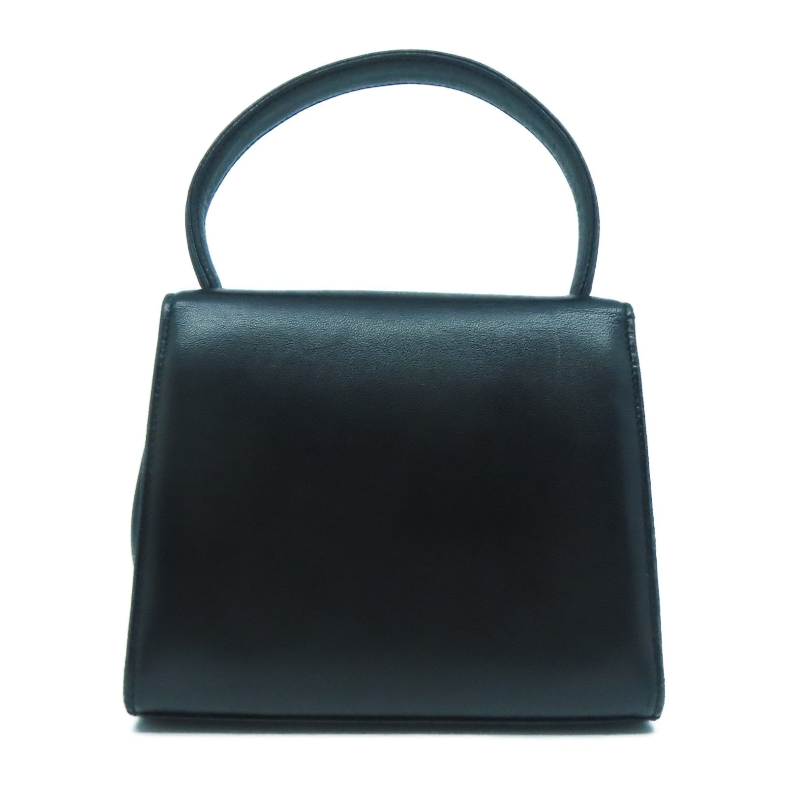 CHANEL 羊皮皮革Handbag金扣手挽袋黑色