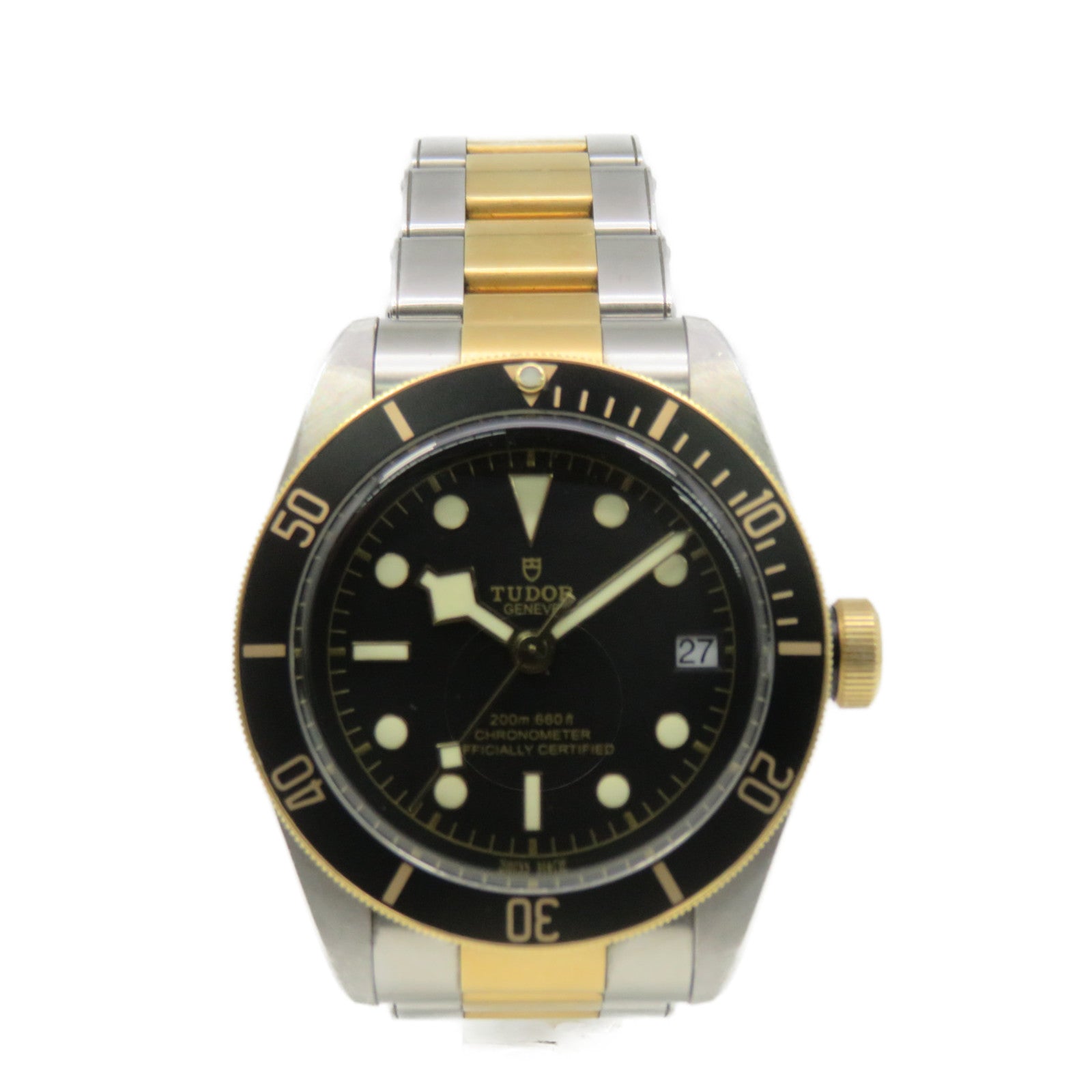 TUDOR BLACK BAY S&amp;G Watch 18K黄金/不锈钢自动机芯手表黑色