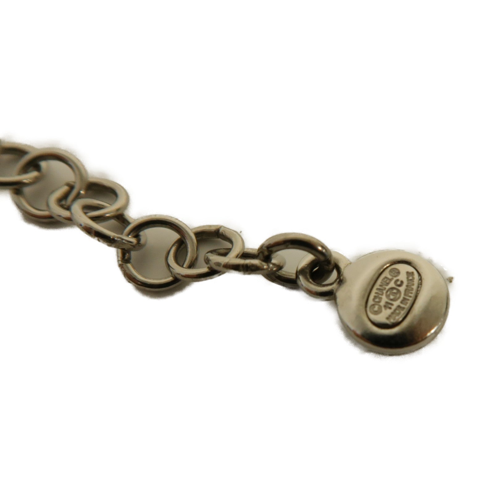 CHANEL 金屬Necklace項鍊銀色/白色
