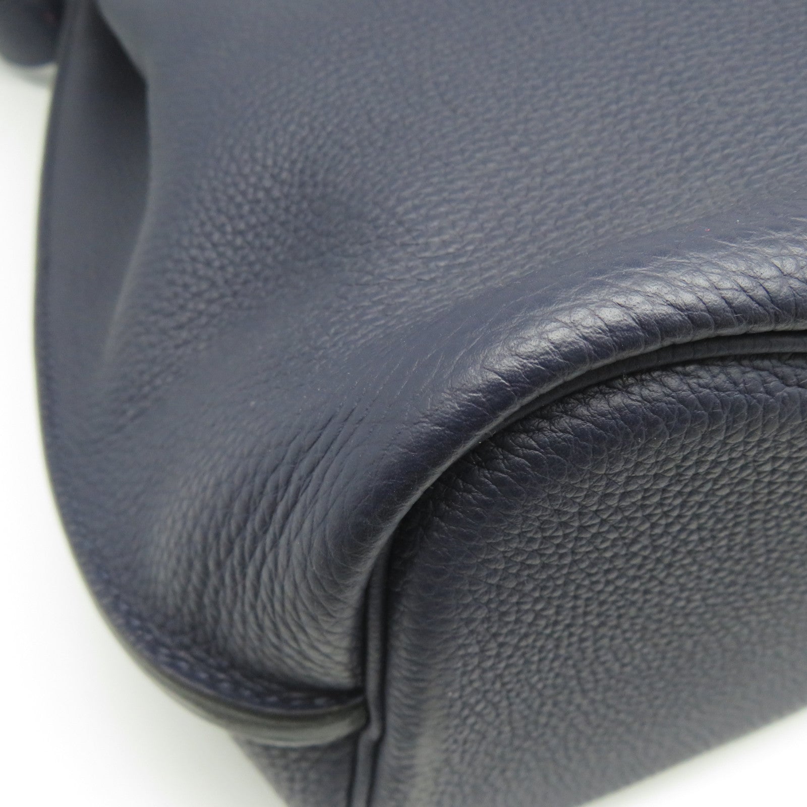 HERMES Clemence皮革So Kelly 26銀扣肩背袋午夜藍色