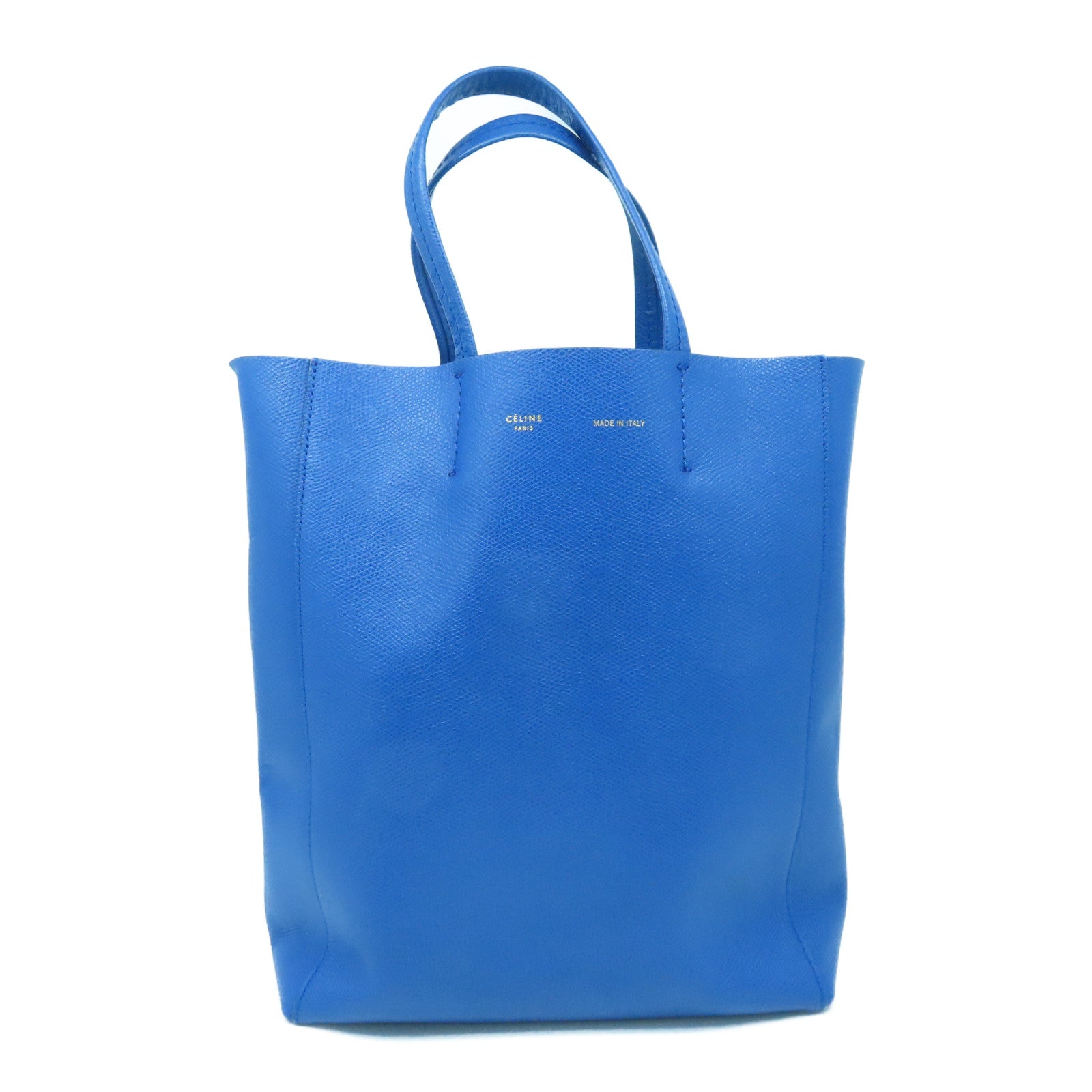 CELINE cowhide leather Shoulder Bag gold buckle shoulder bag blue