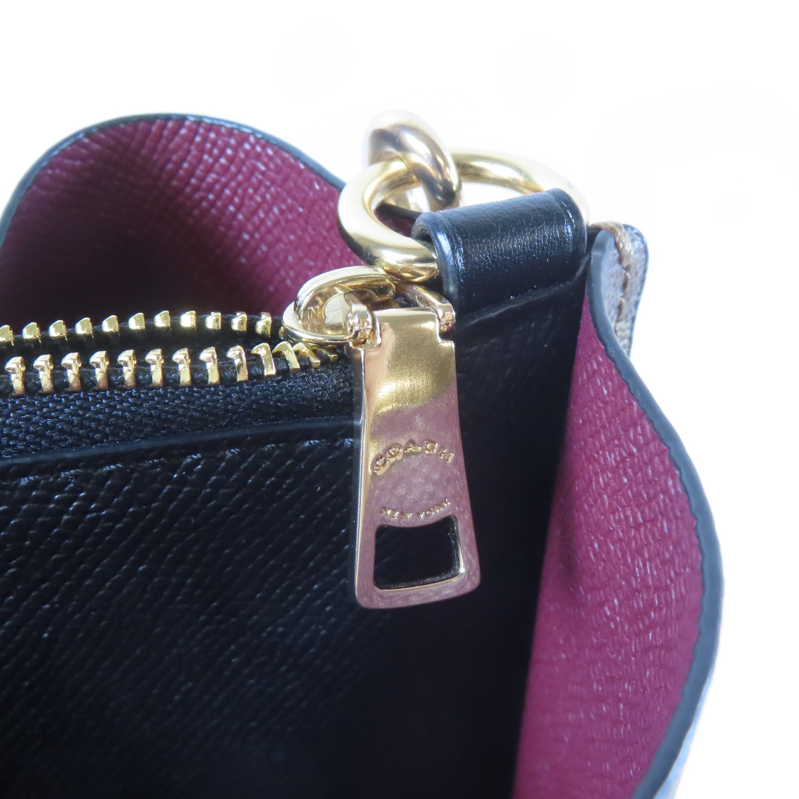 COACH 塗層帆布2way Shoulder Bag金扣手挽肩背兩用袋棕色