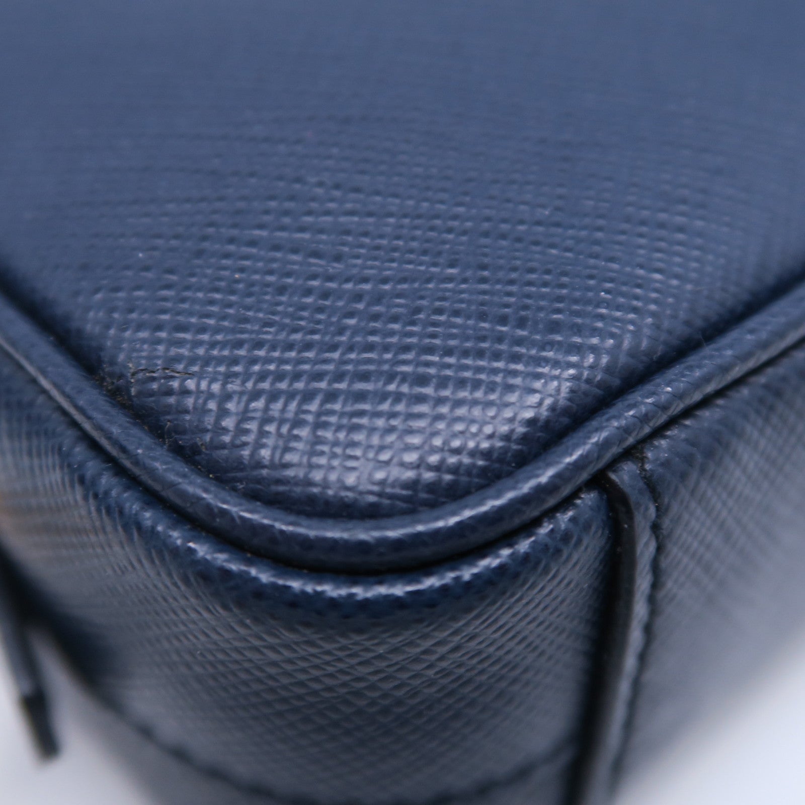 PRADA 牛皮皮革Shoulder Bag金扣肩背袋藍色