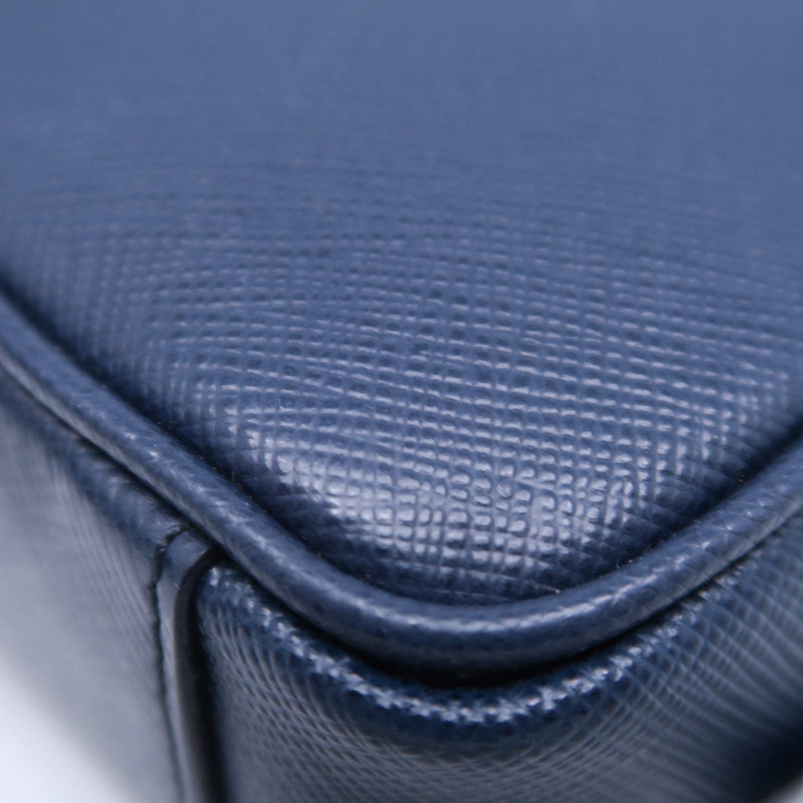 PRADA 牛皮皮革Shoulder Bag金扣肩背袋藍色