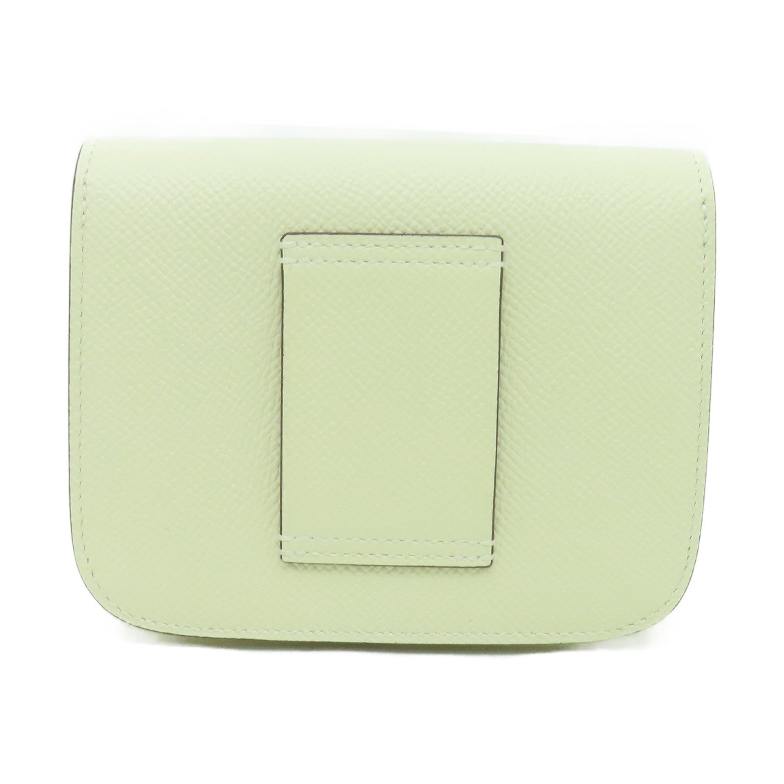 HERMES Epsom皮革Constance Slim銀扣錢包Nata白色