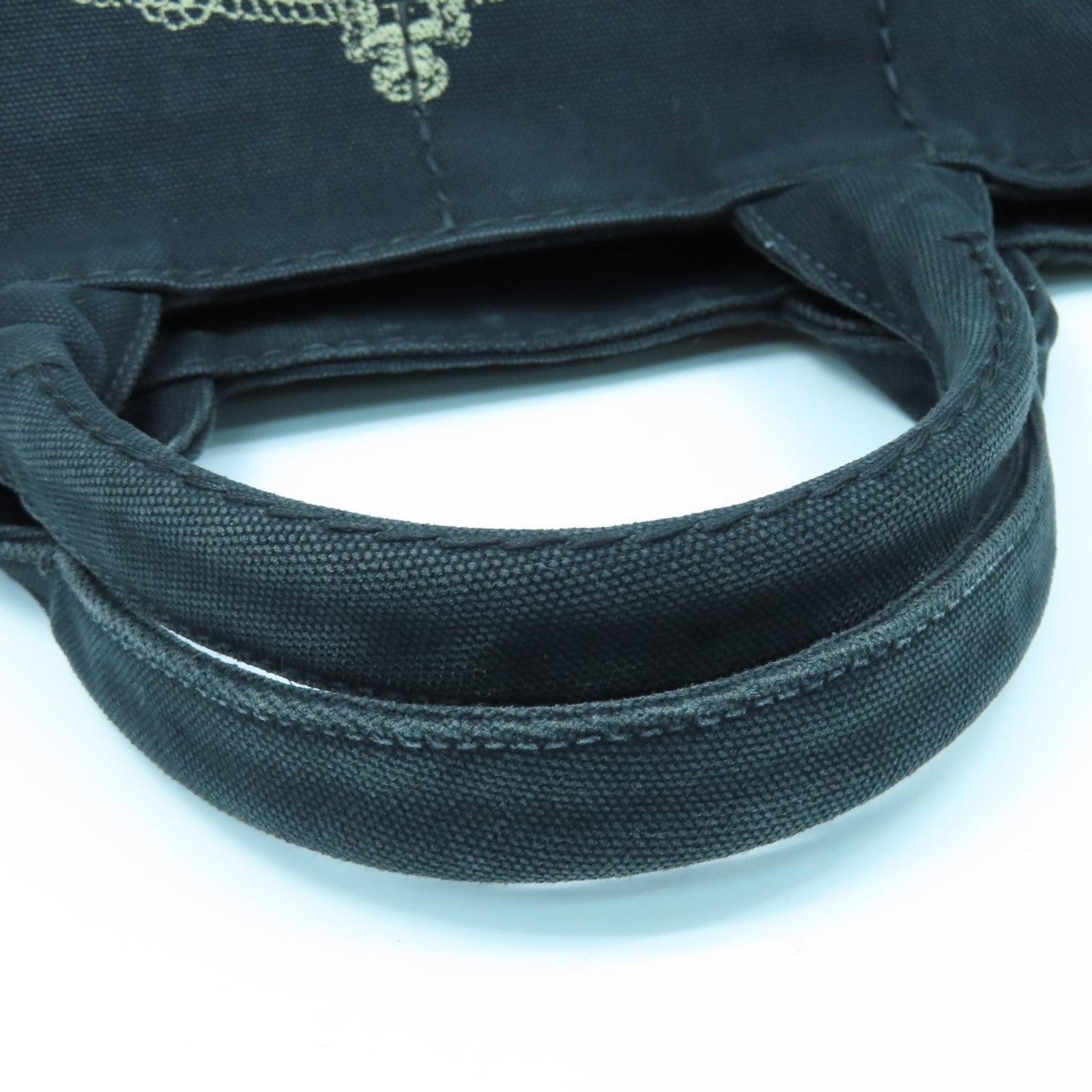 PRADA Canvas 2way Shoulder Bag Gold Buckle Handle Shoulder Bag Black