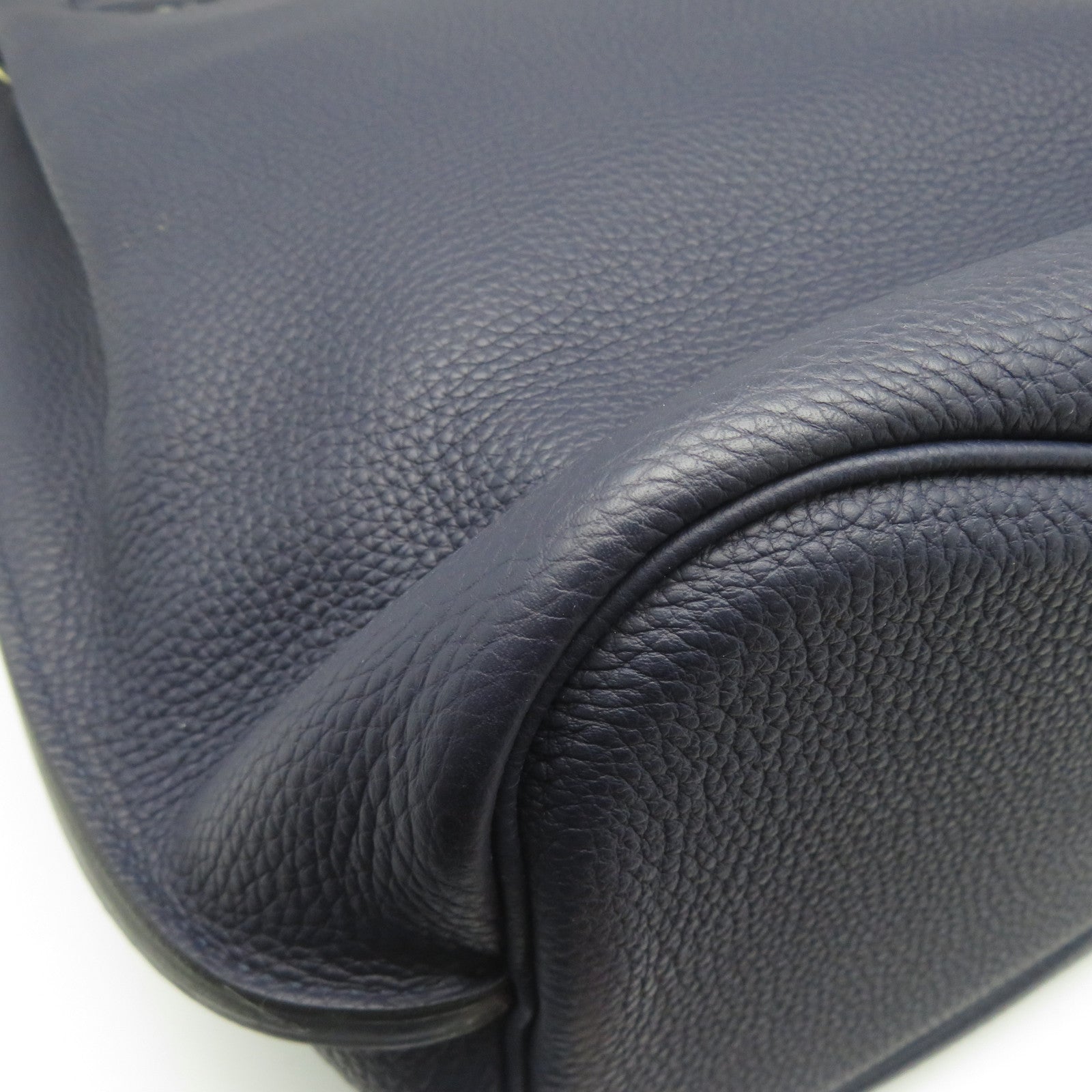 HERMES Clemence皮革So Kelly 26銀扣肩背袋午夜藍色