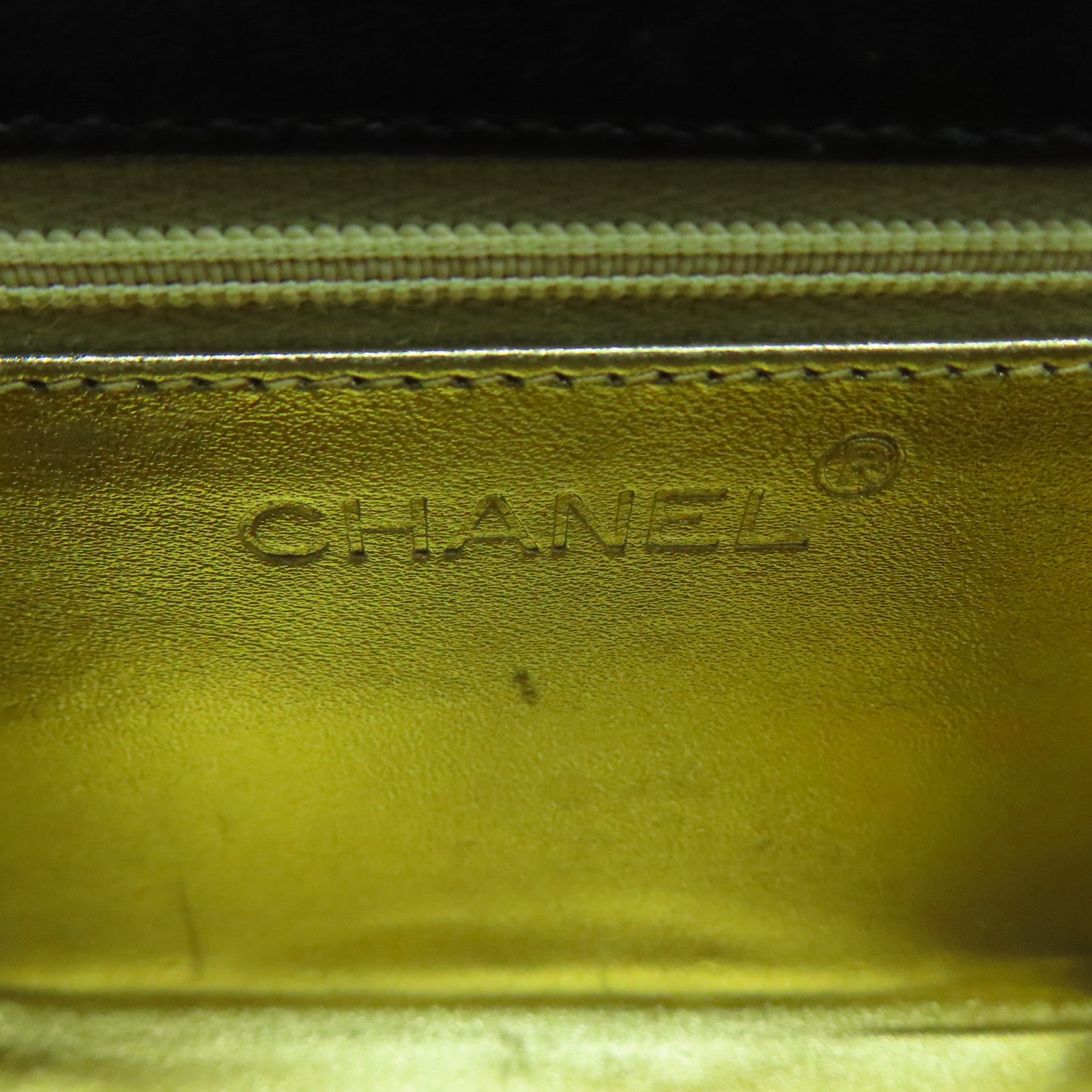 CHANEL 羊皮皮革Handbag金扣手挽袋黑色