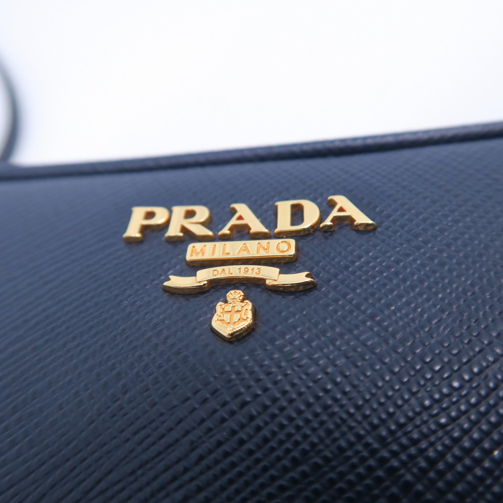 PRADA 牛皮皮革Shoulder Bag金扣肩背袋藍色