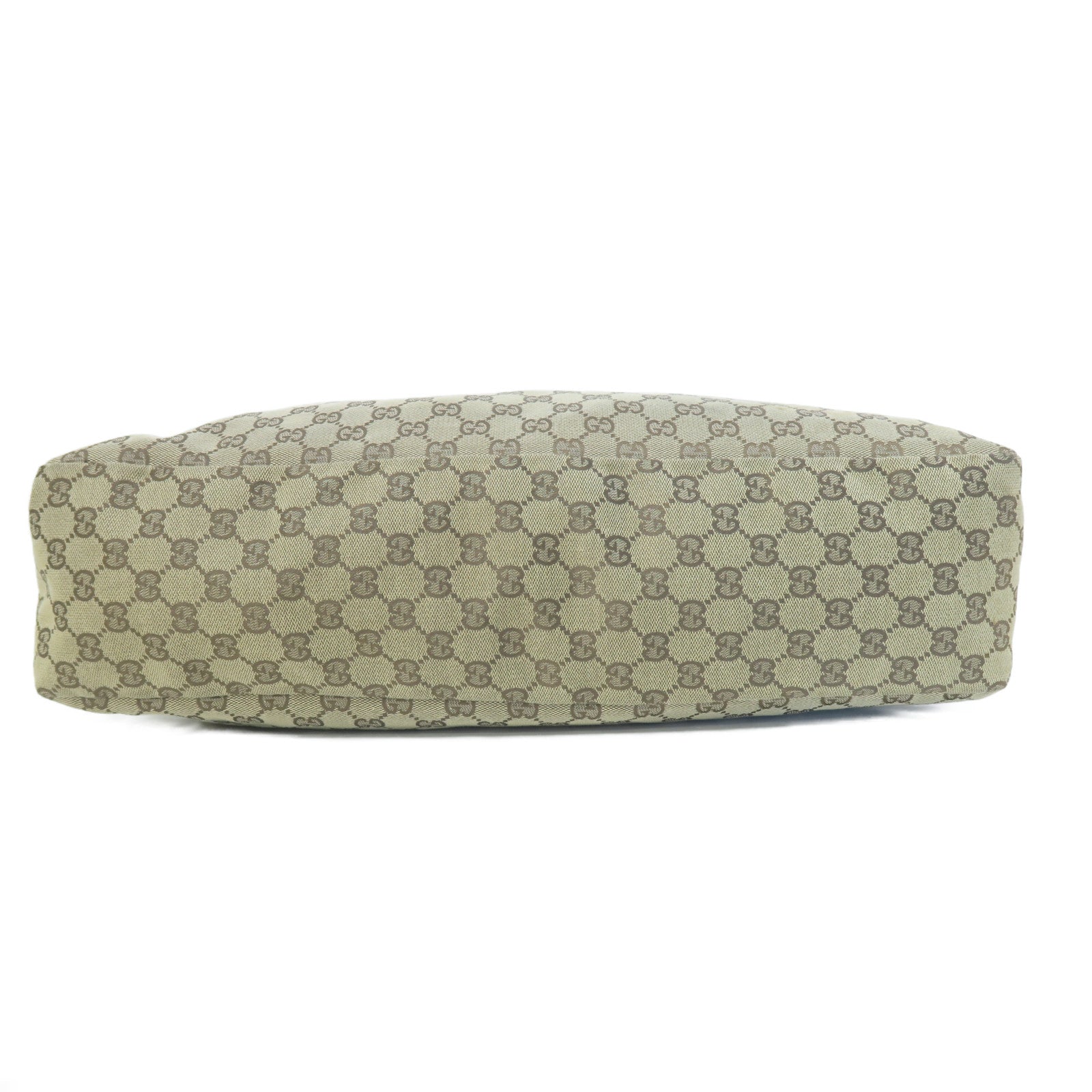 GUCCI 帆布Large Horsebit Hobo Bag金扣肩背袋啡色/綠色
