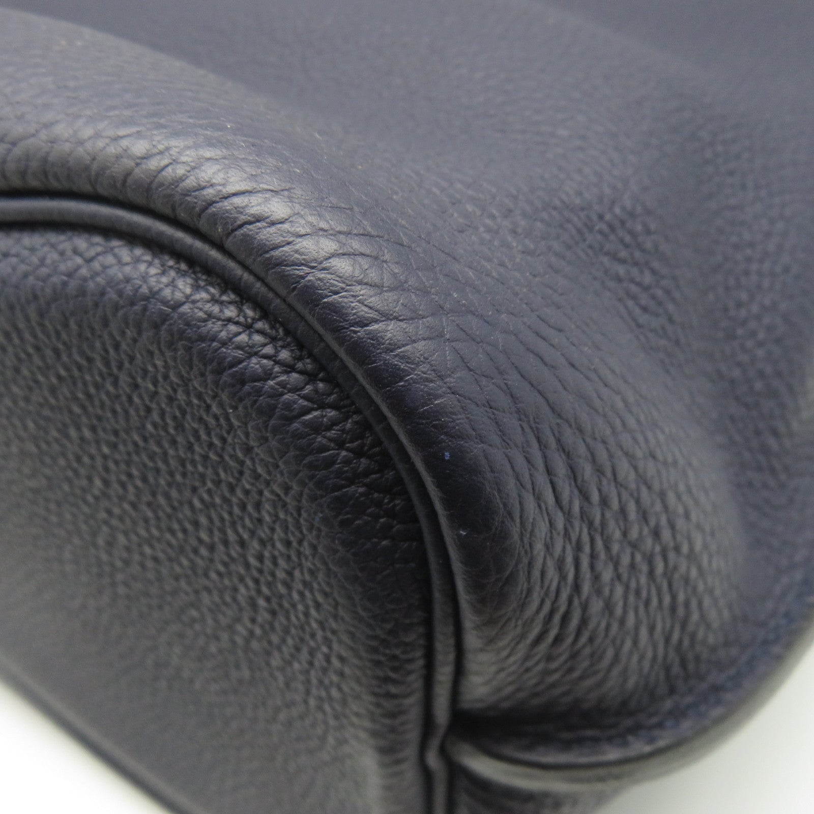 HERMES Clemence皮革So Kelly 26銀扣肩背袋午夜藍色