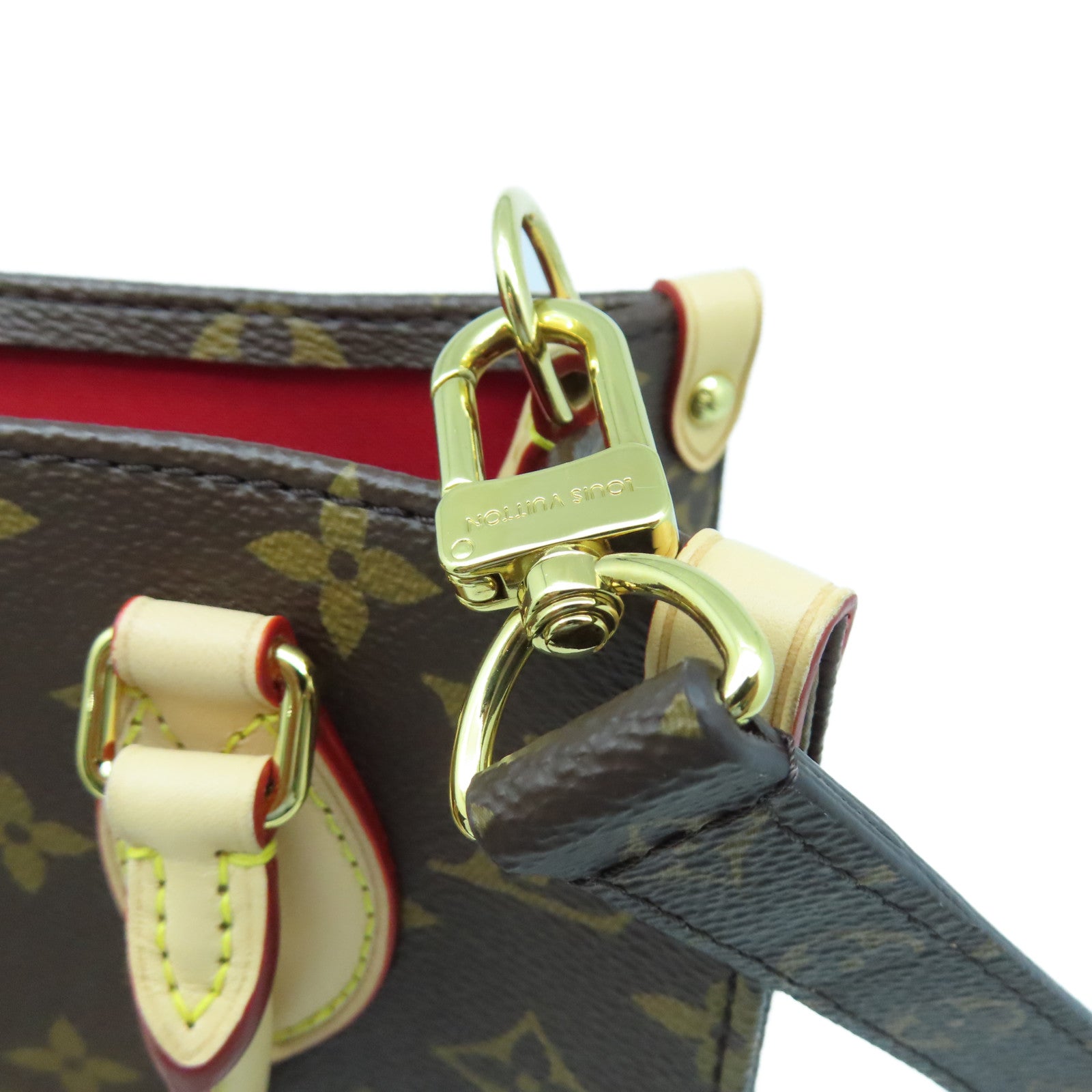 LOUIS VUITTON Monogram Plat BB金扣手挽肩背兩用袋棕色