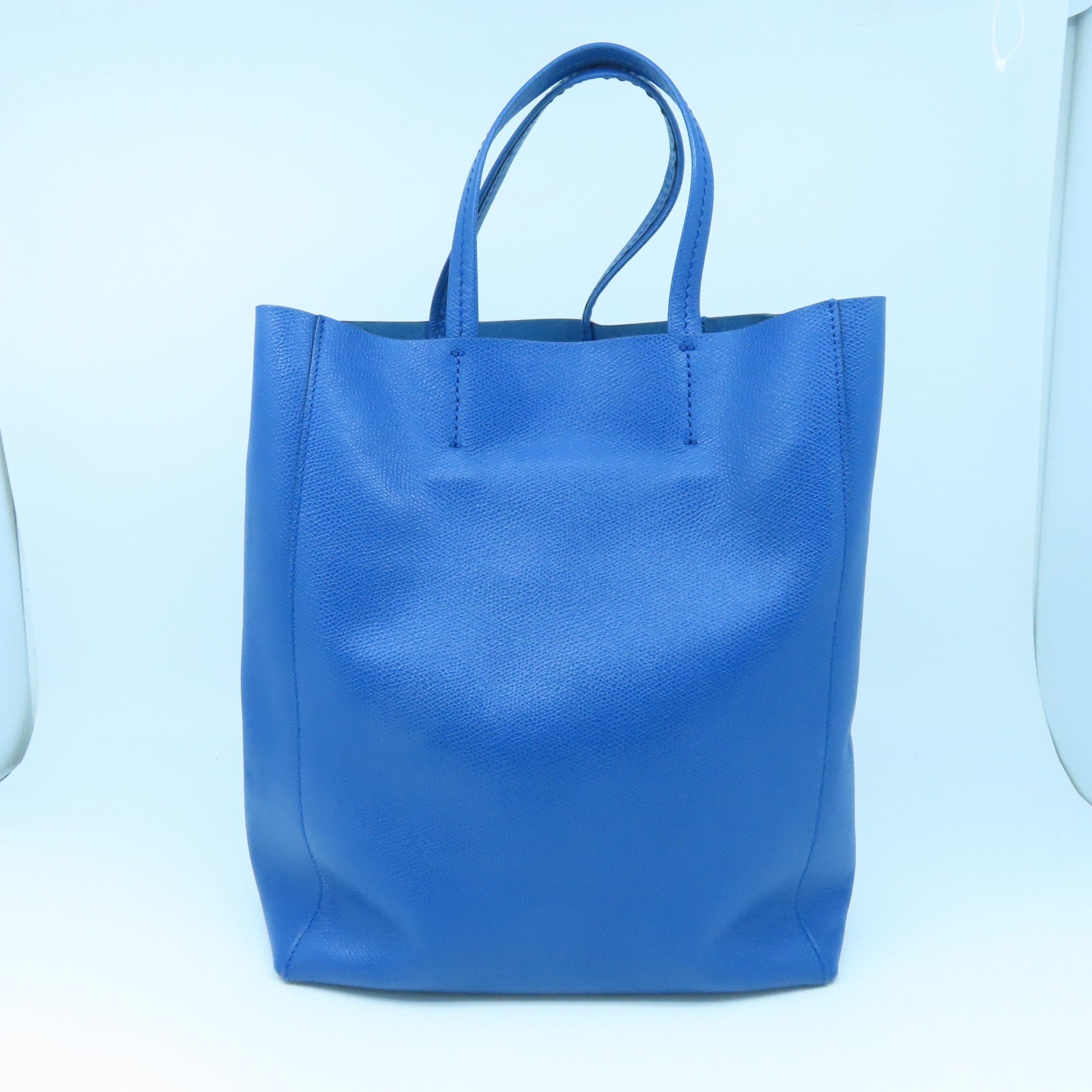CELINE cowhide leather Shoulder Bag gold buckle shoulder bag blue