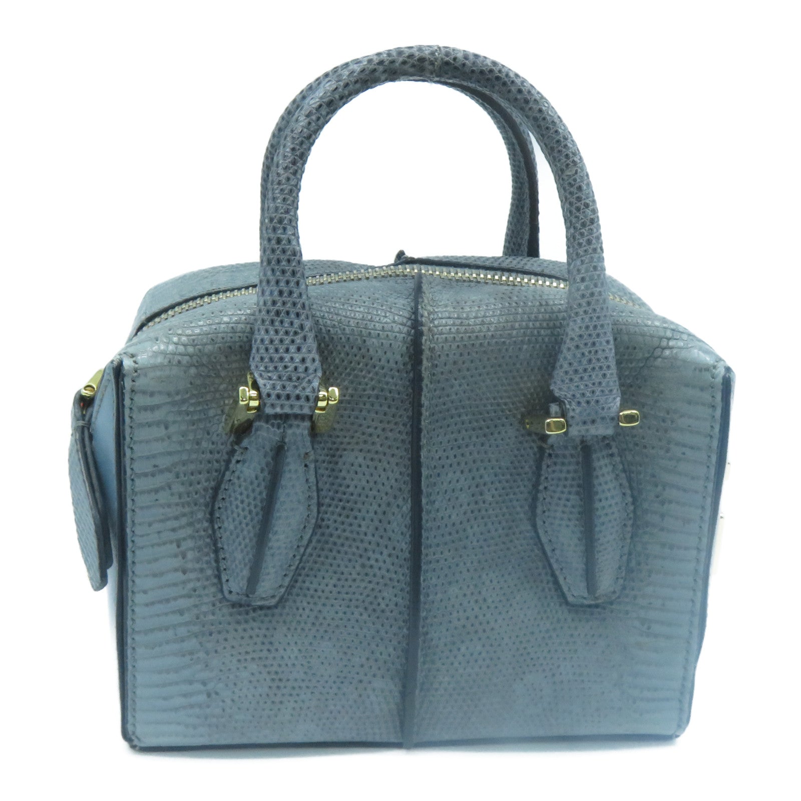 TOD’S 牛皮皮革2 Way Shoulder金扣手挽肩背兩用袋藍色