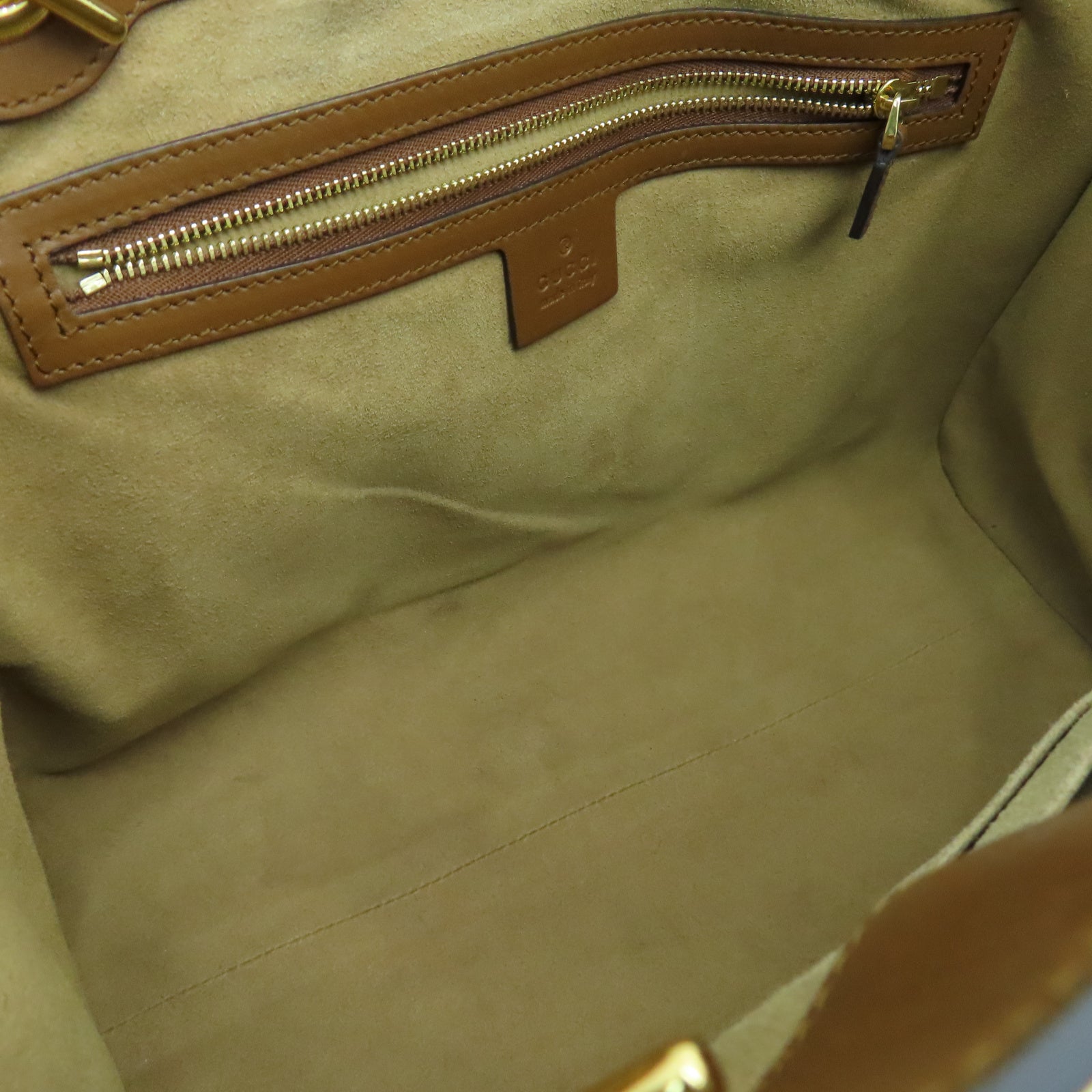 GUCCI PVC涂层帆布Chain Shoulder金扣链带肩背袋棕色