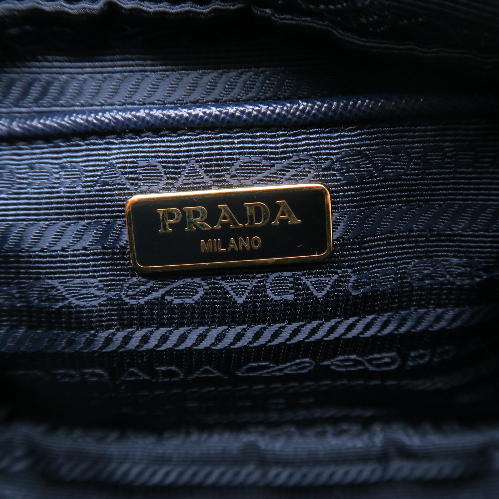 PRADA 牛皮皮革Shoulder Bag金扣肩背袋藍色