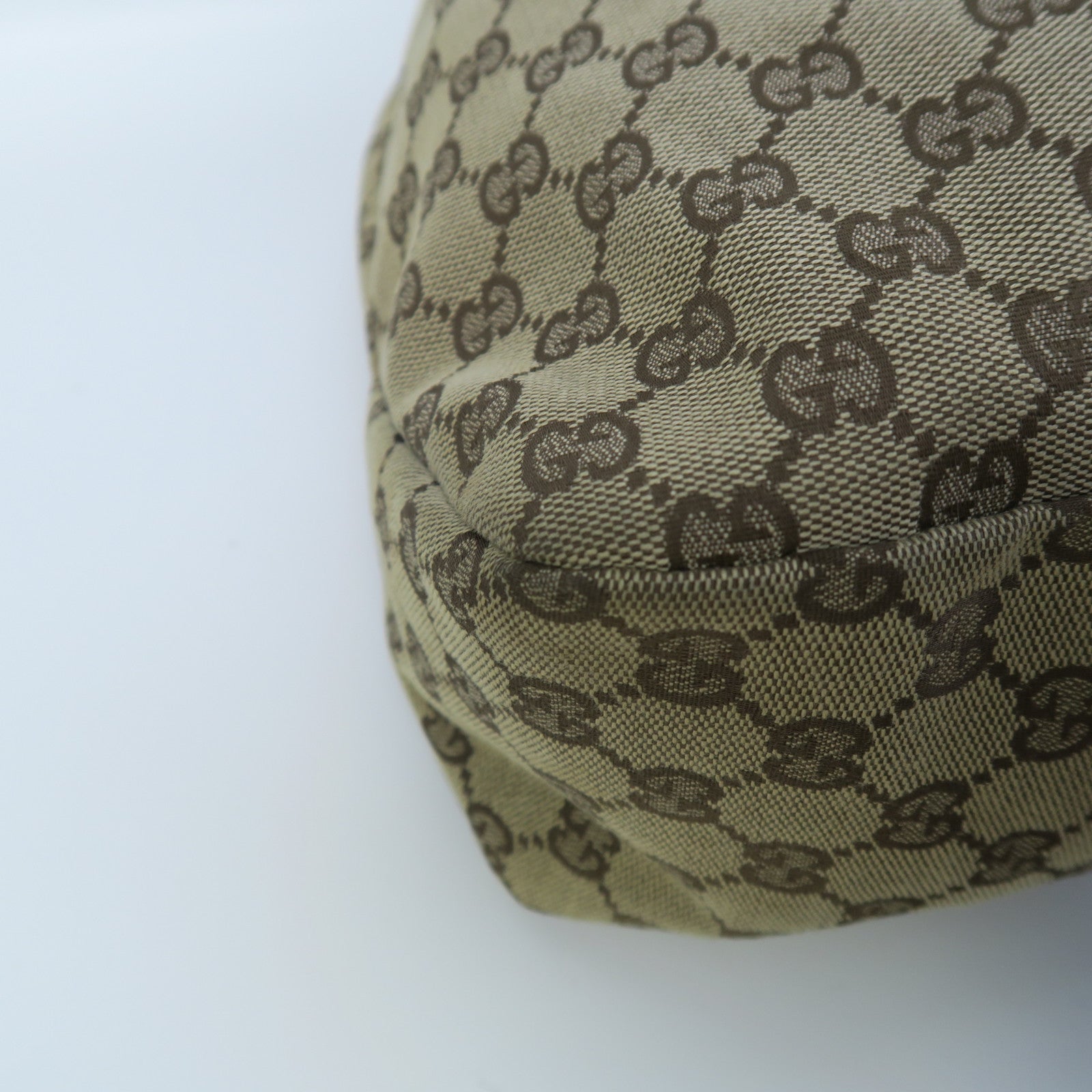 GUCCI 帆布Large Horsebit Hobo Bag金扣肩背袋啡色/綠色