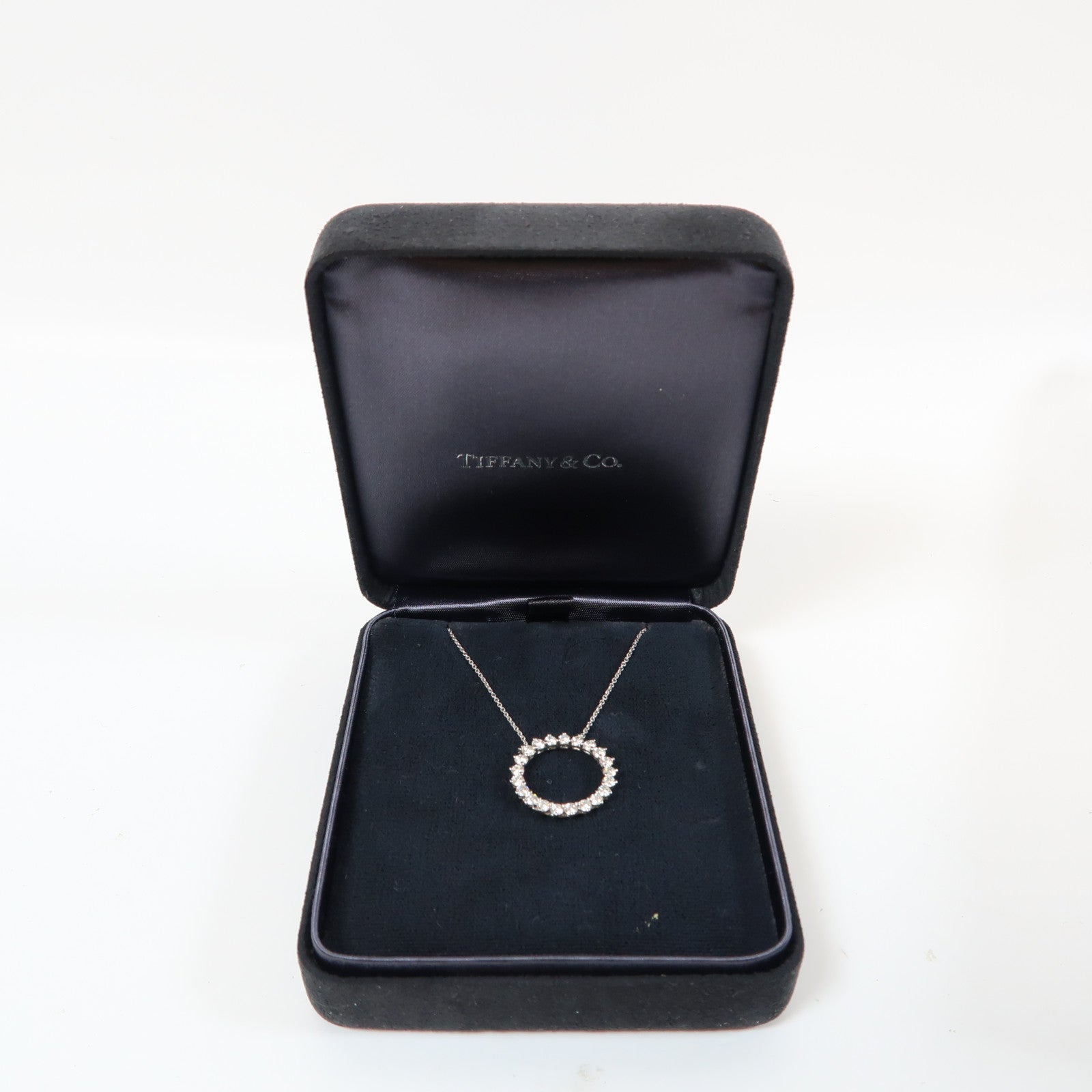 TIFFANY＆CO PT950鉑金Open Circle 0.23ct鑽石項鍊