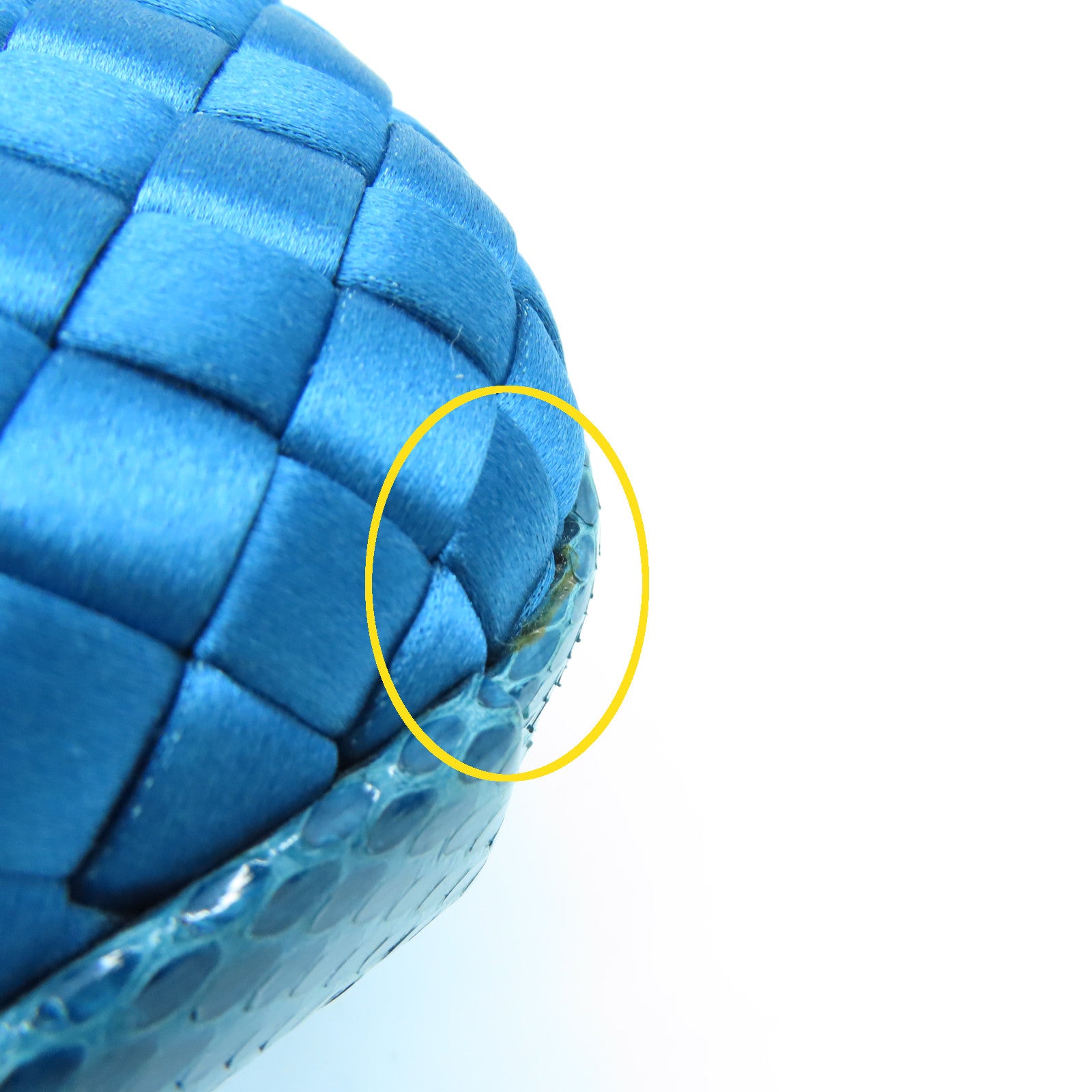 BOTTEGA VENETA Satin Knot Clutch Bag Blue