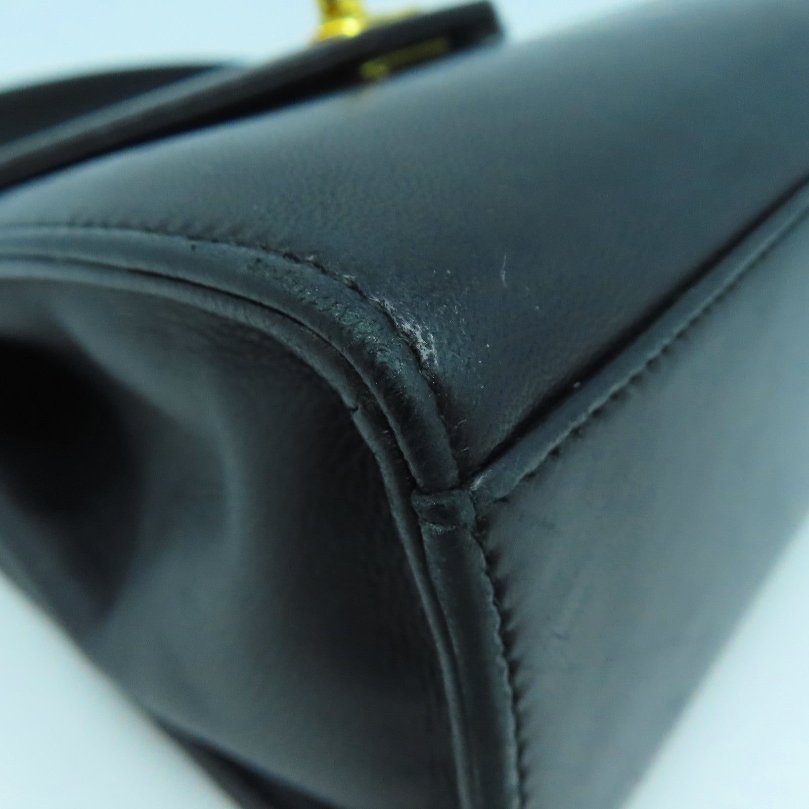 CHANEL 羊皮皮革Handbag金扣手挽袋黑色