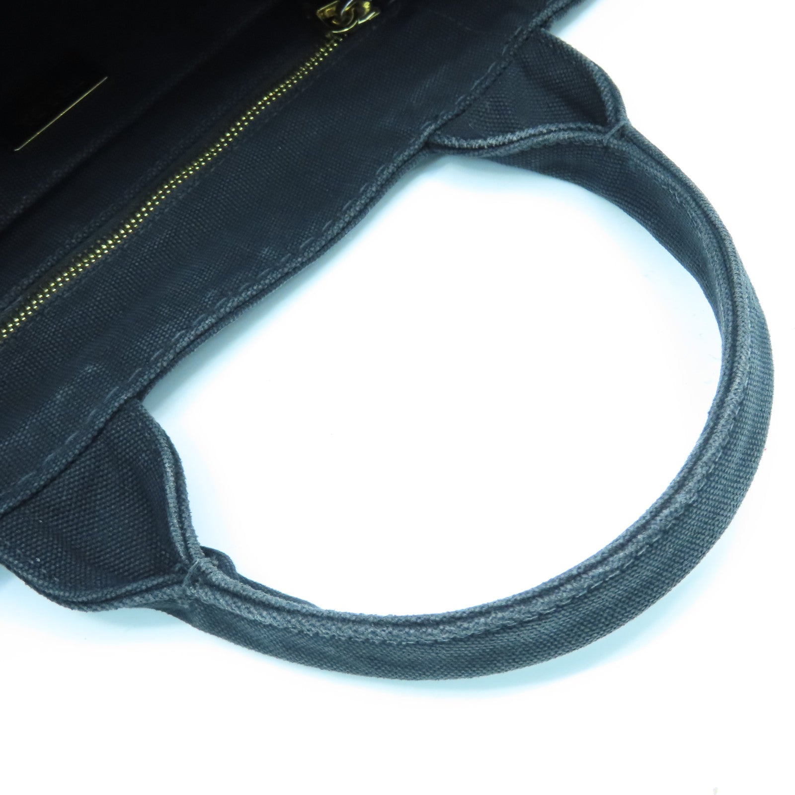 PRADA Canvas 2way Shoulder Bag Gold Buckle Handle Shoulder Bag Black