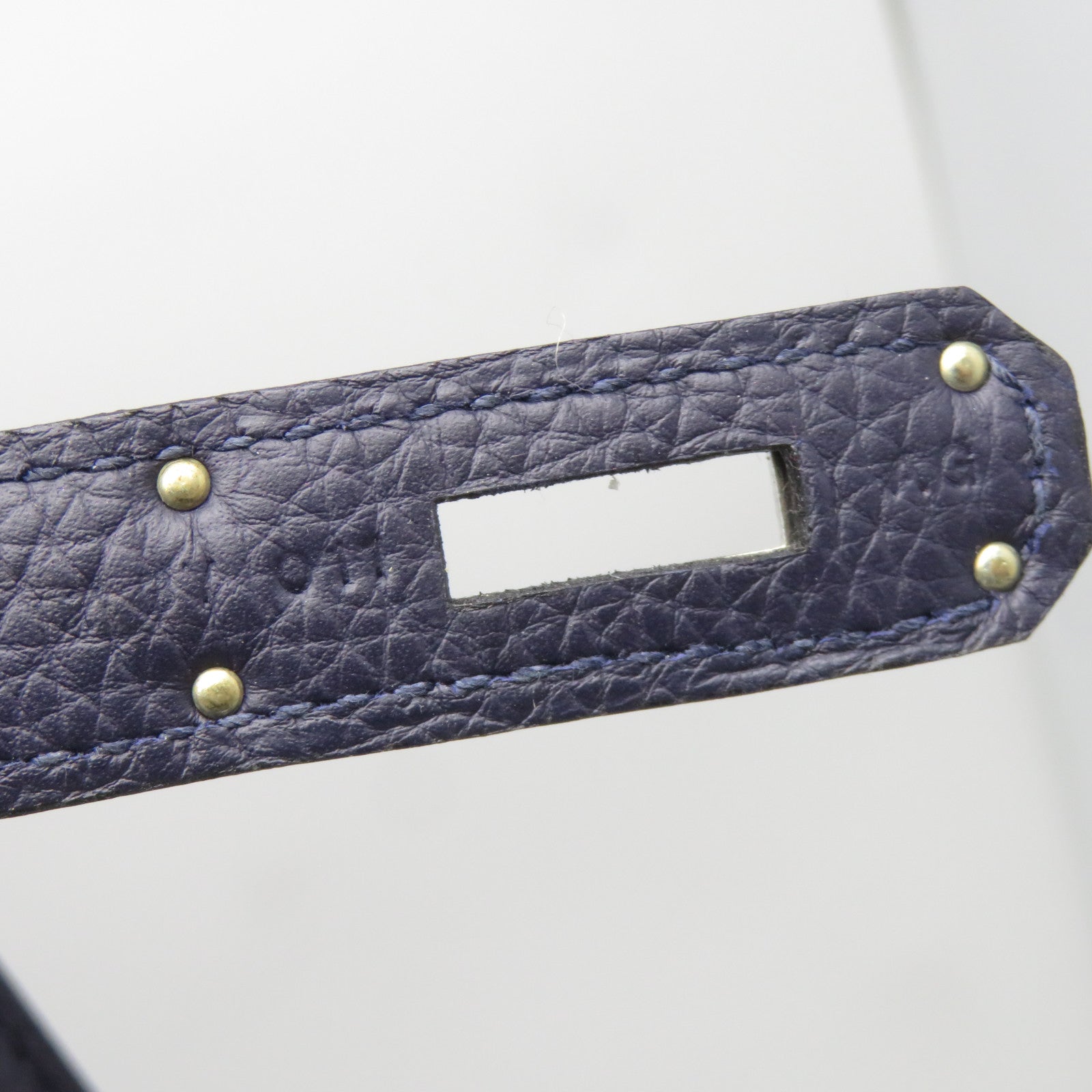 HERMES Clemence皮革So Kelly 26銀扣肩背袋午夜藍色