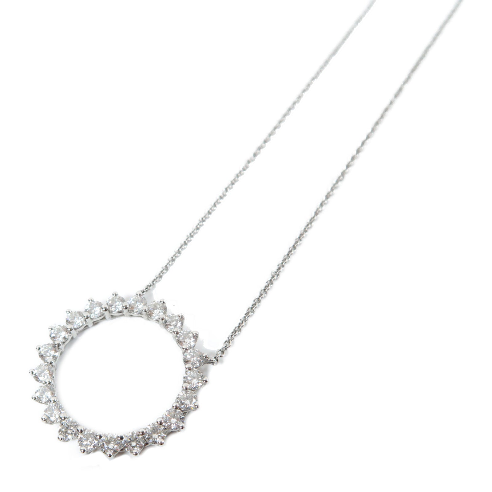 TIFFANY＆CO PT950鉑金Open Circle 0.23ct鑽石項鍊
