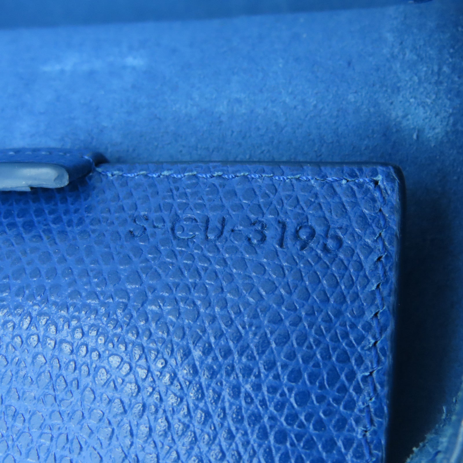 CELINE cowhide leather Shoulder Bag gold buckle shoulder bag blue