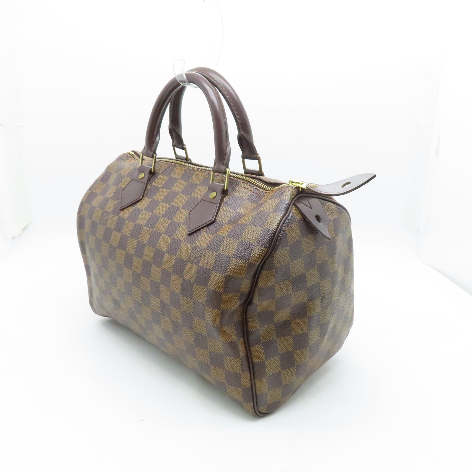 LOUIS VUITTON Damier Speedy 30金扣手挽袋啡色