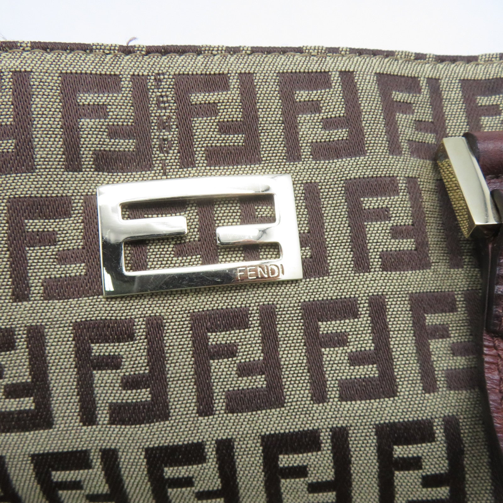 FENDI 帆布Vintage Tote Bag金扣手挽袋啡色