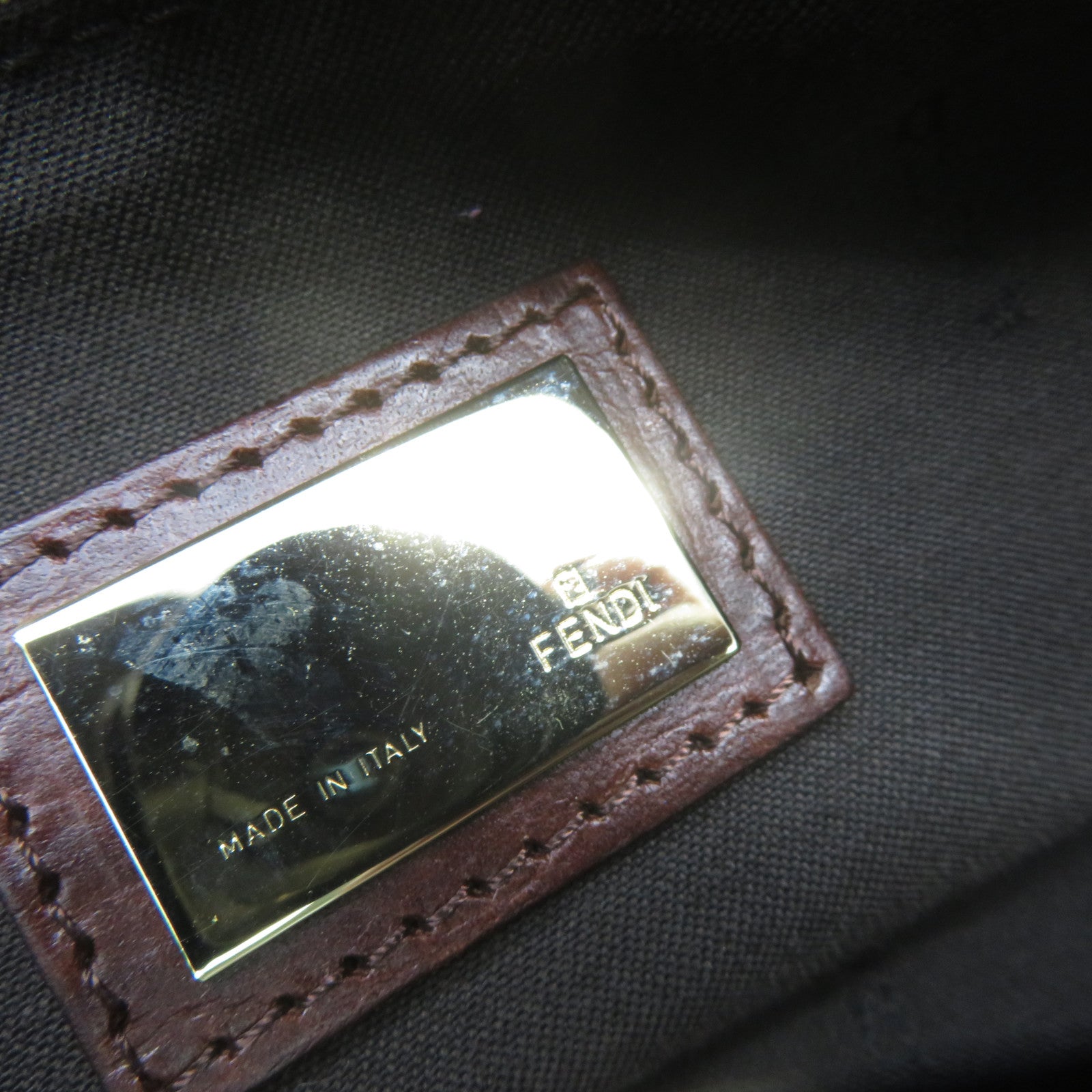 FENDI 帆布Vintage Tote Bag金扣手挽袋啡色