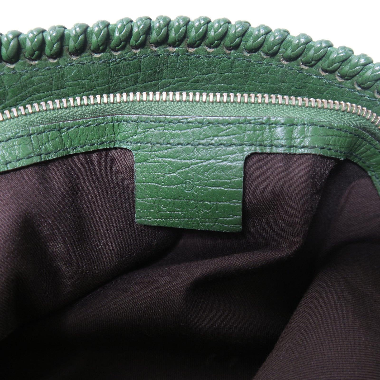GUCCI 帆布Large Horsebit Hobo Bag金扣肩背袋啡色/綠色