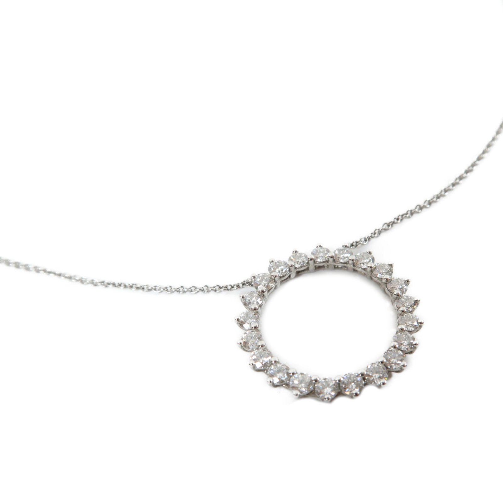 TIFFANY＆CO PT950鉑金Open Circle 0.23ct鑽石項鍊