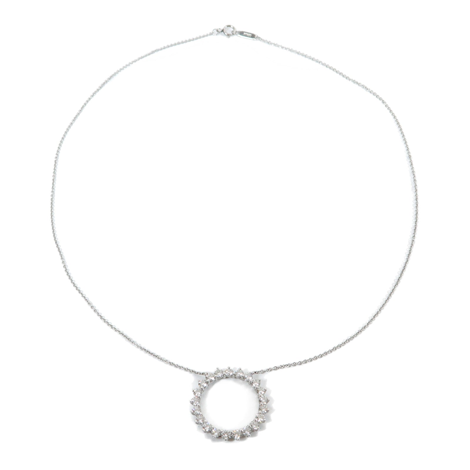 TIFFANY＆CO PT950鉑金Open Circle 0.23ct鑽石項鍊