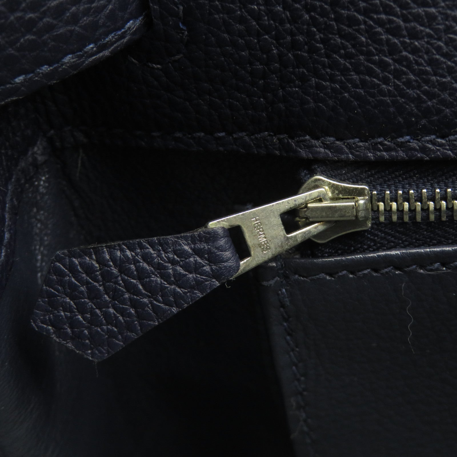 HERMES Clemence皮革So Kelly 26銀扣肩背袋午夜藍色