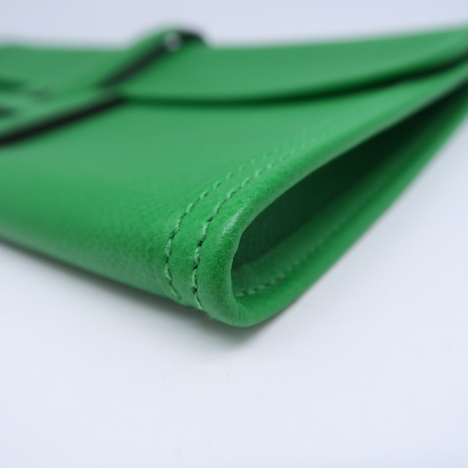 HERMES Epsom皮革Jije GM手拿包綠色