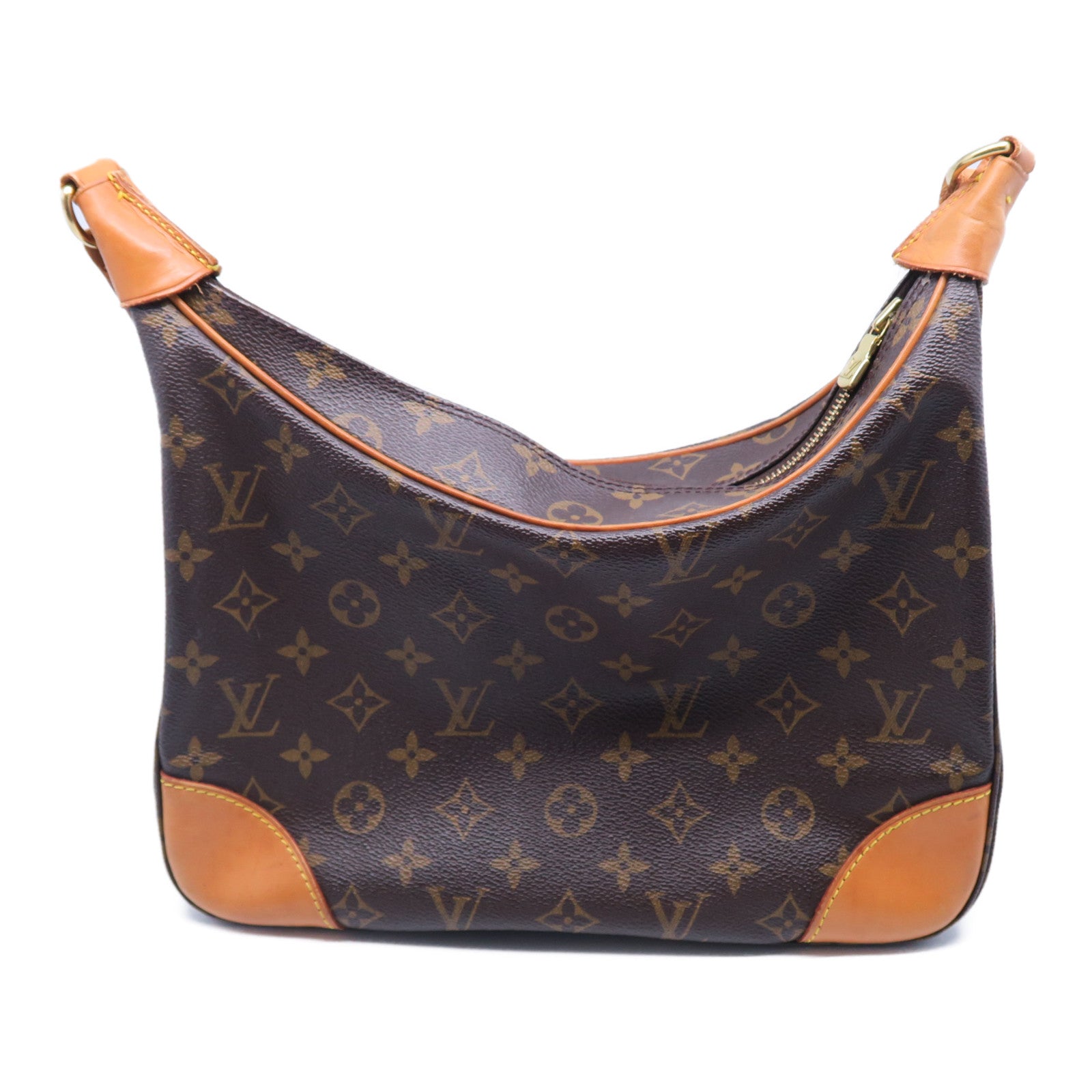 LOUIS VUITTON Monogram Boulogne金扣肩背袋棕色