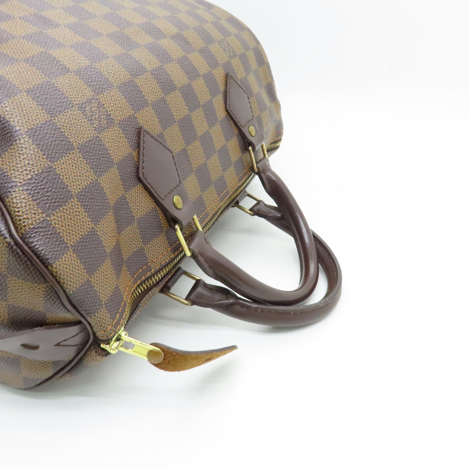 LOUIS VUITTON Damier Speedy 30金扣手挽袋啡色