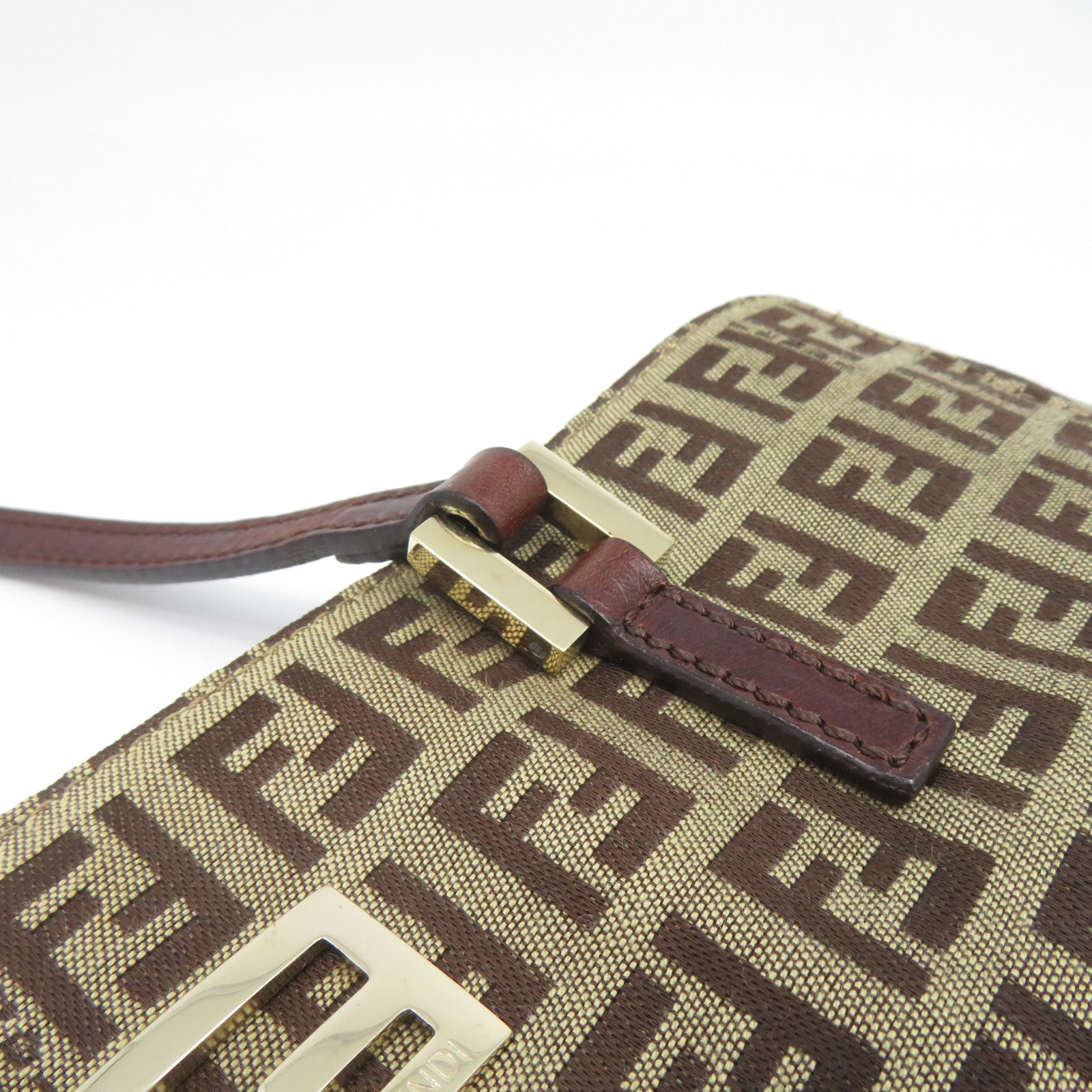 FENDI 帆布Vintage Tote Bag金扣手挽袋啡色