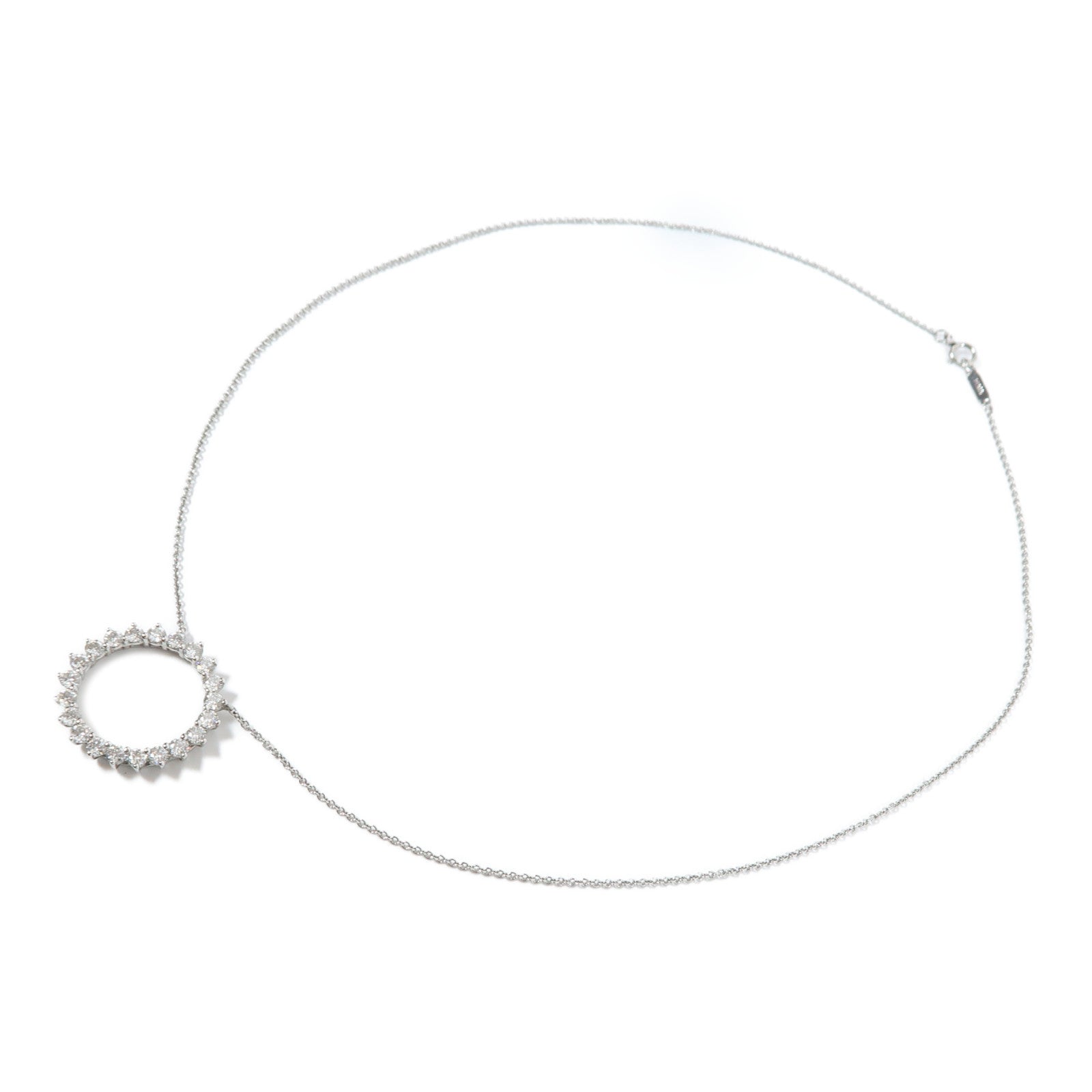 TIFFANY＆CO PT950鉑金Open Circle 0.23ct鑽石項鍊