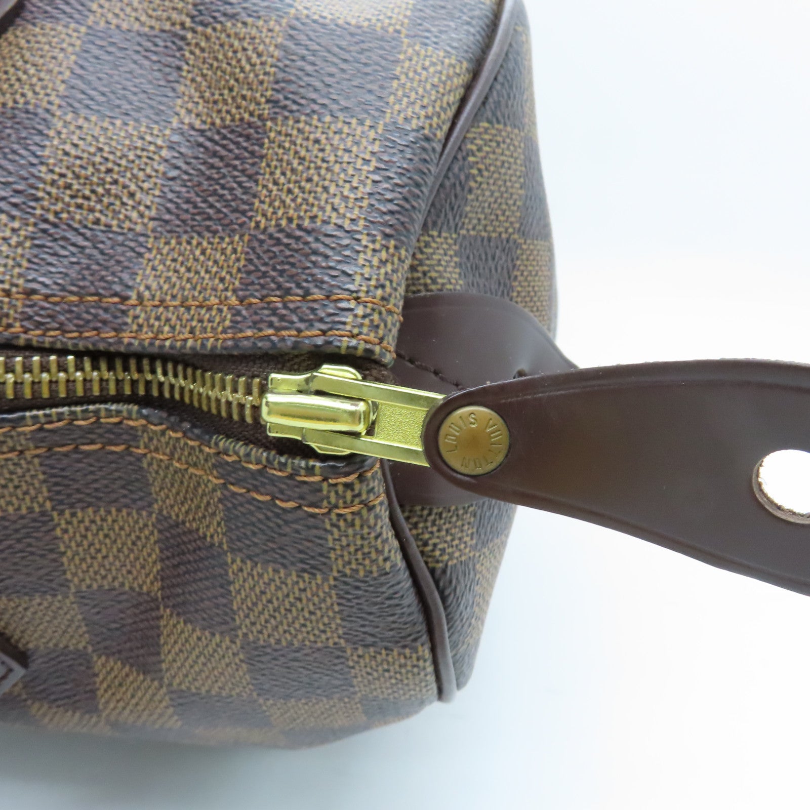 LOUIS VUITTON Damier Speedy 30金扣手挽袋啡色