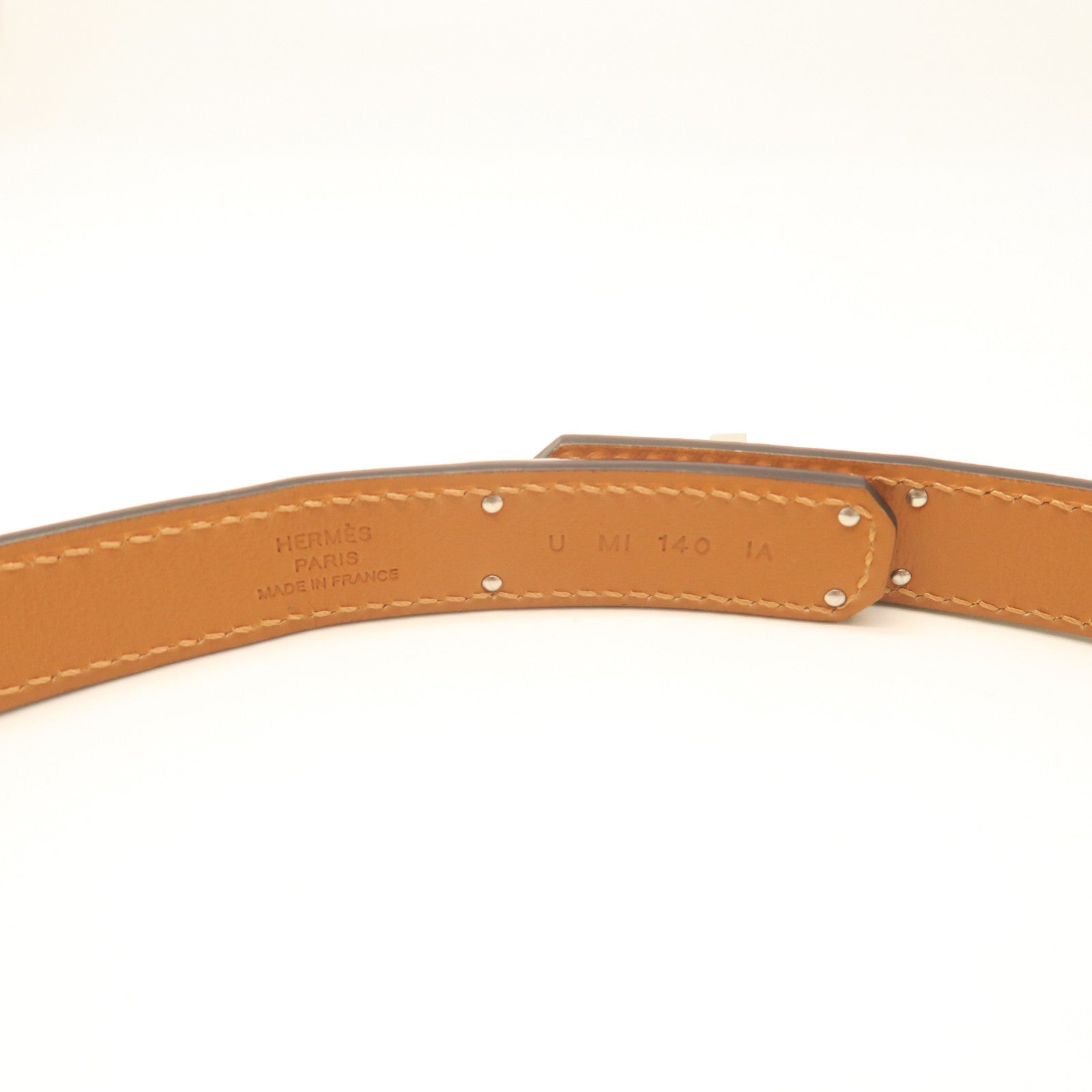 HERMES Veau Epsom Leather Kelly Belt Silver Buckle Belt Black