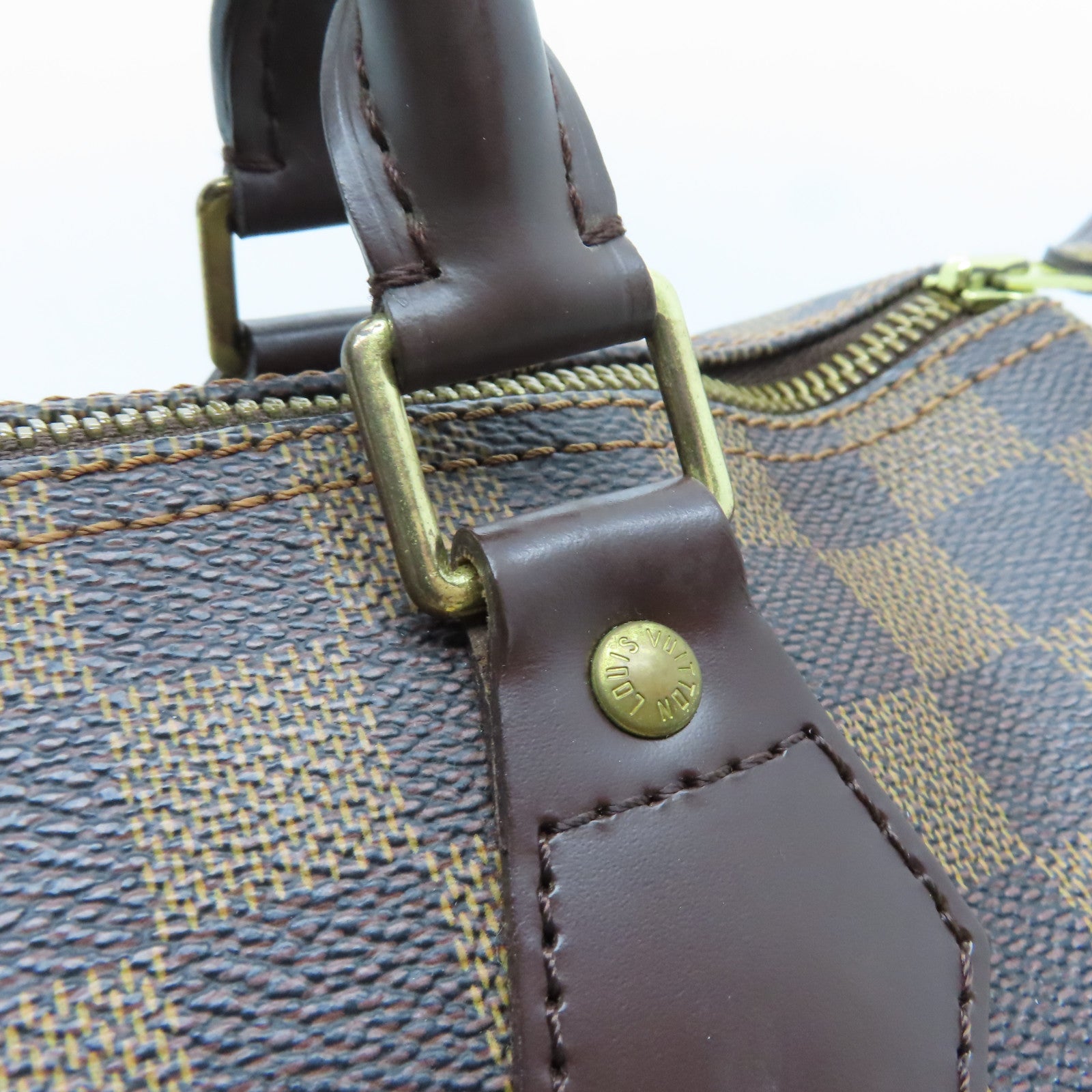 LOUIS VUITTON Damier Speedy 30金扣手挽袋啡色