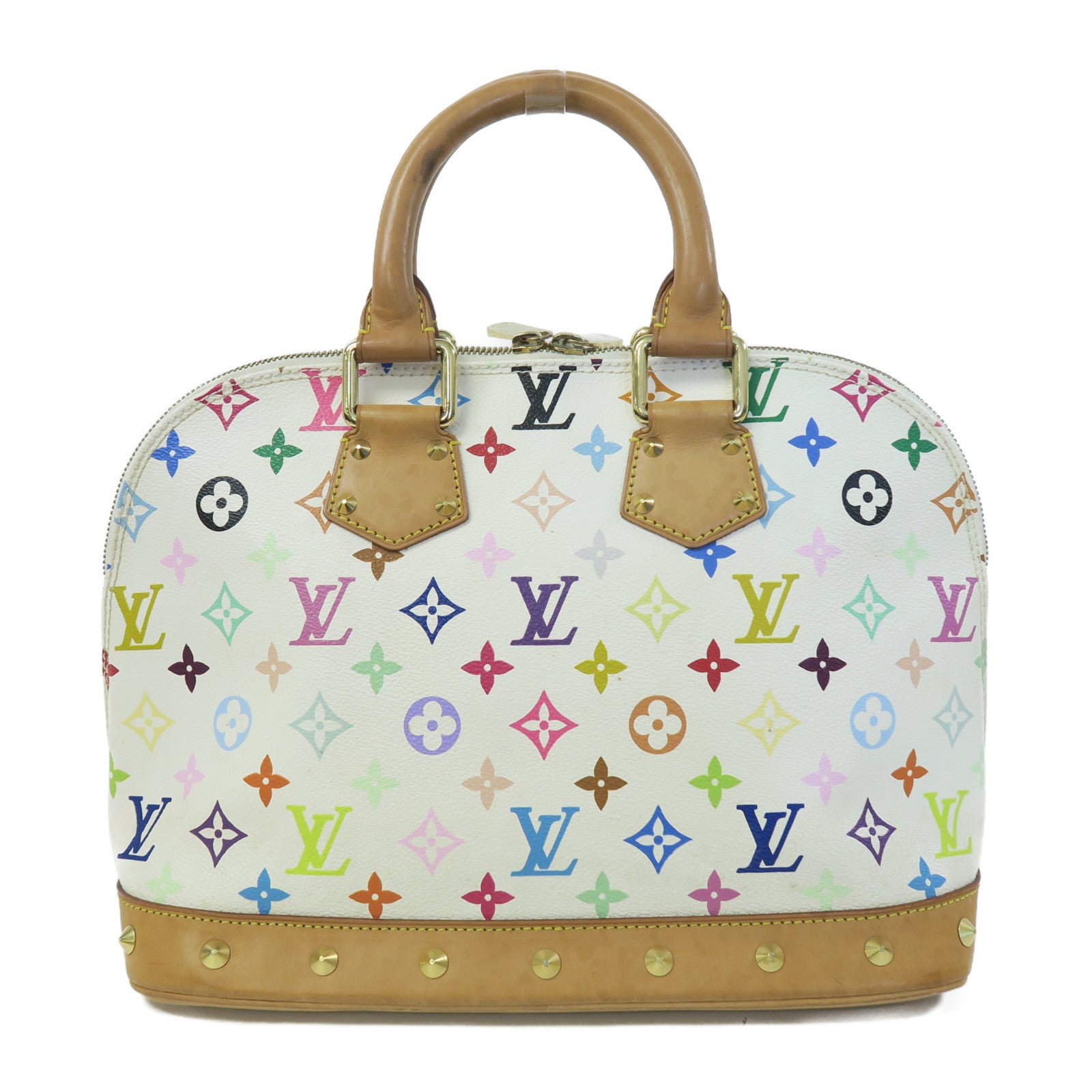 LOUIS VUITTON Monogram Multicolore Alma金扣手挽袋白色/彩色