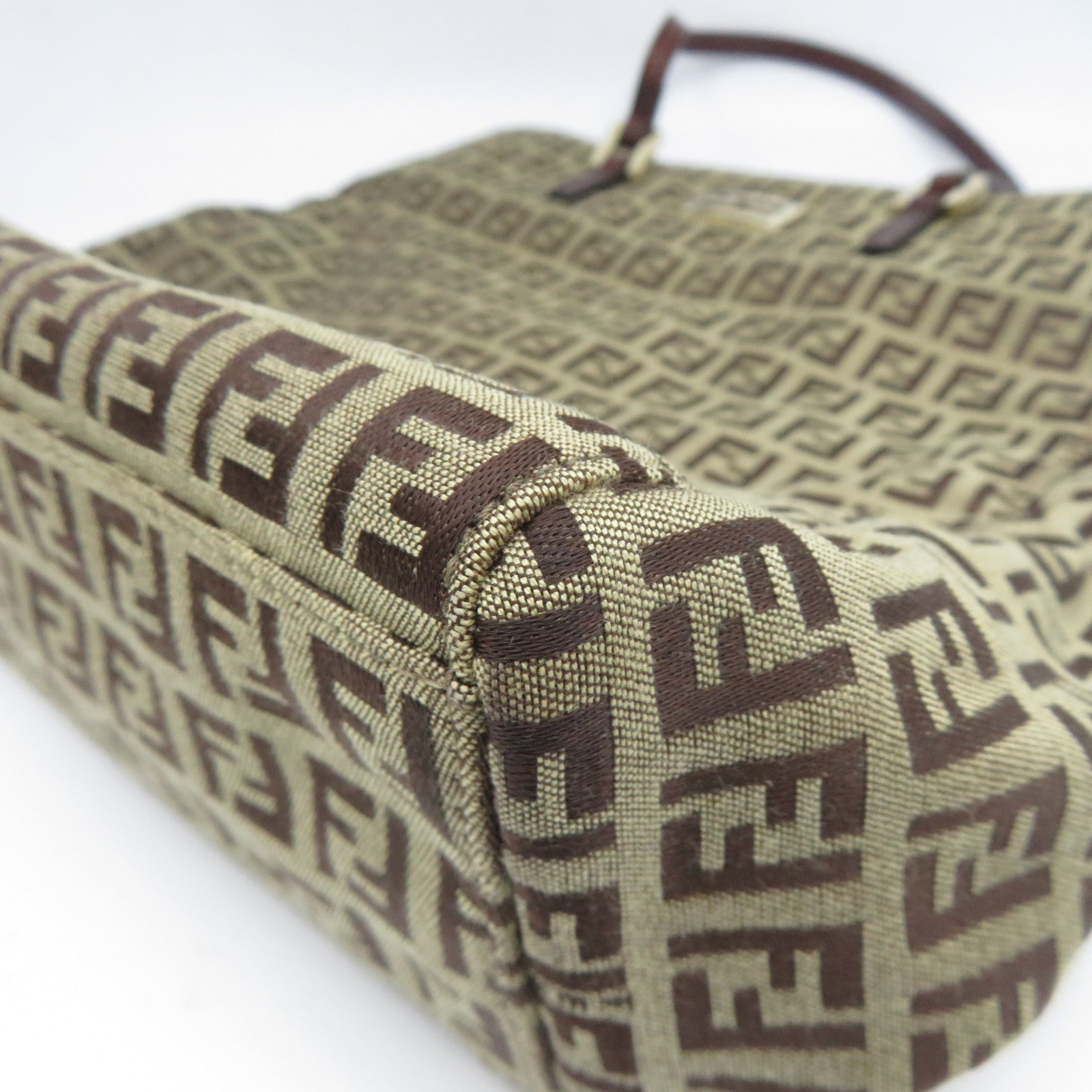 FENDI 帆布Vintage Tote Bag金扣手挽袋啡色