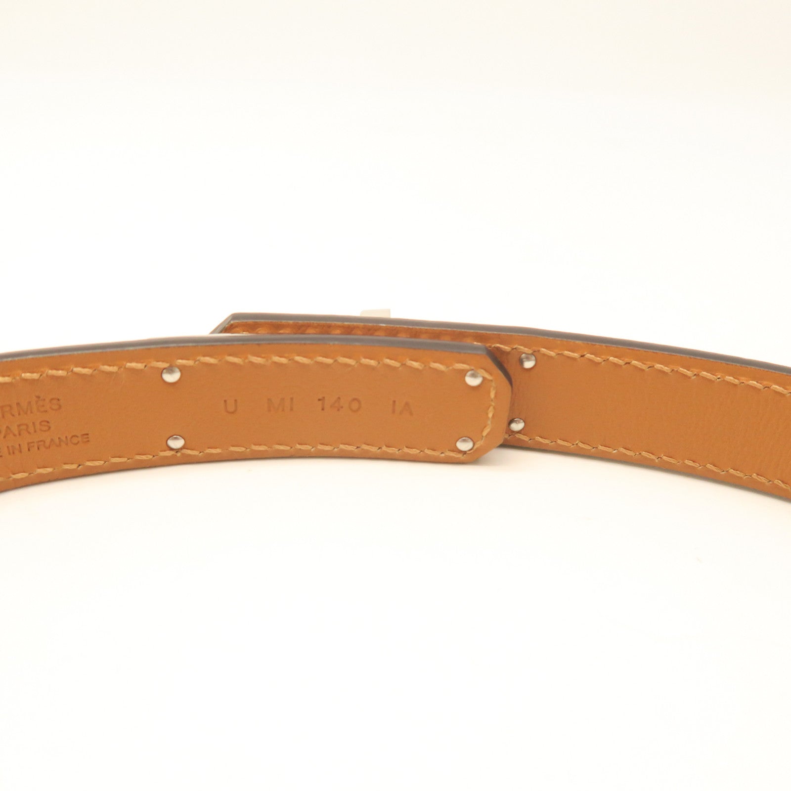 HERMES Veau Epsom Leather Kelly Belt Silver Buckle Belt Black