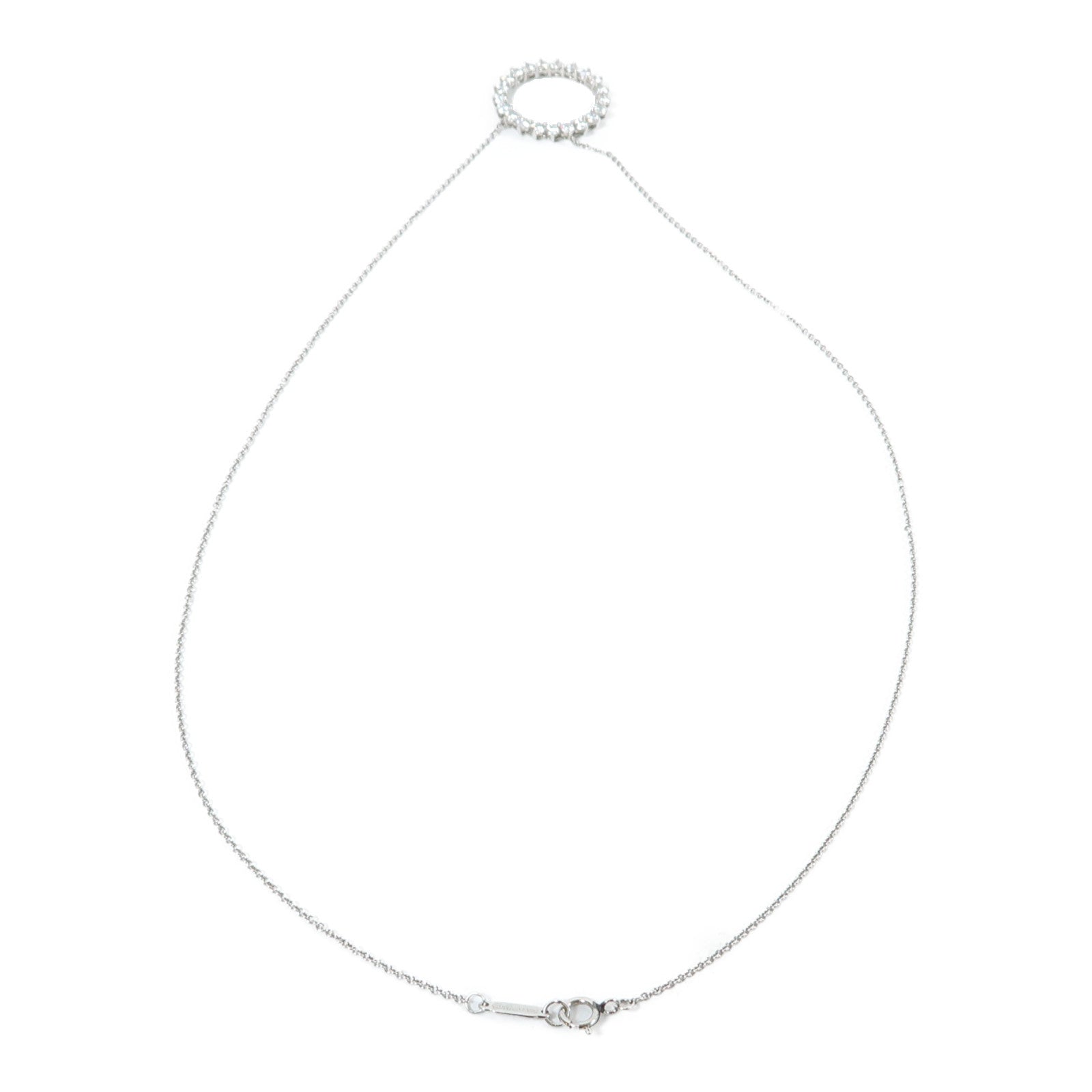 TIFFANY＆CO PT950鉑金Open Circle 0.23ct鑽石項鍊