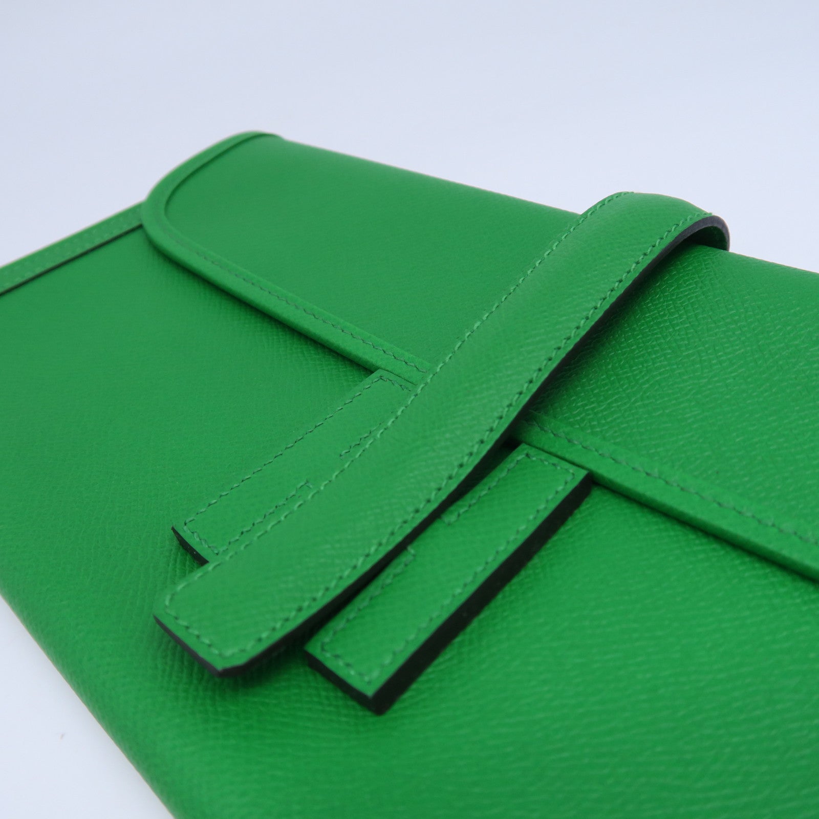 HERMES Epsom皮革Jije GM手拿包綠色