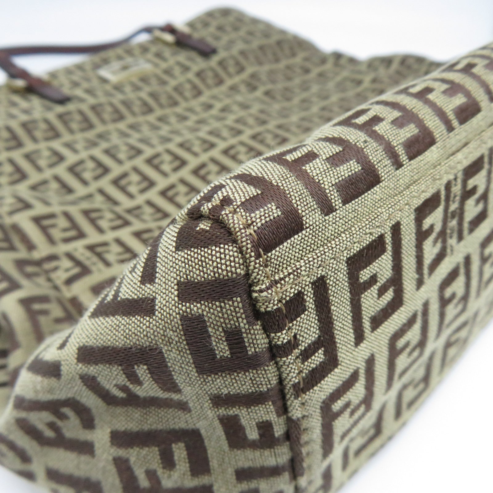 FENDI 帆布Vintage Tote Bag金扣手挽袋啡色